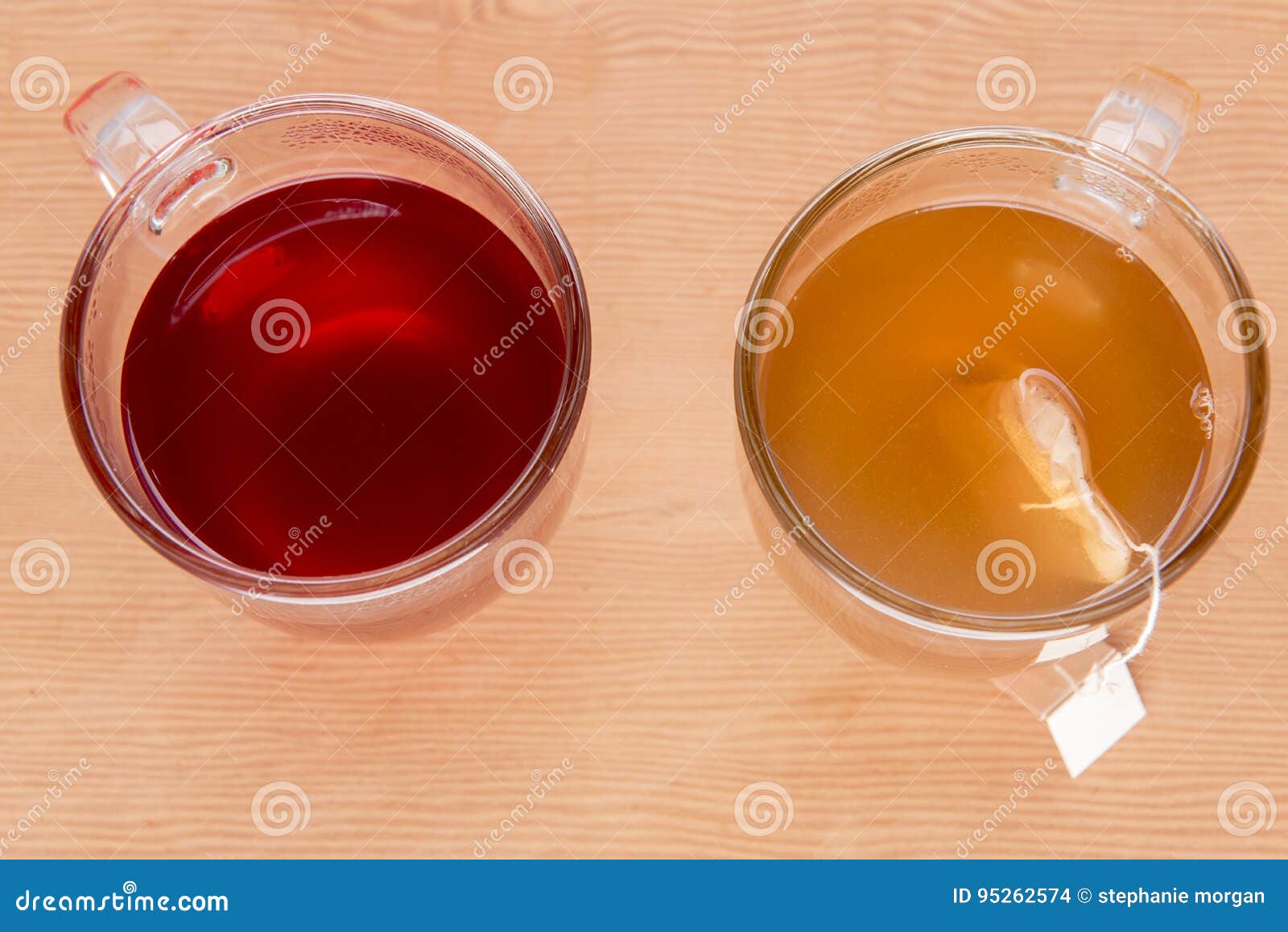 Two colourful fruit teas stock photo. Image of infusion 95262574