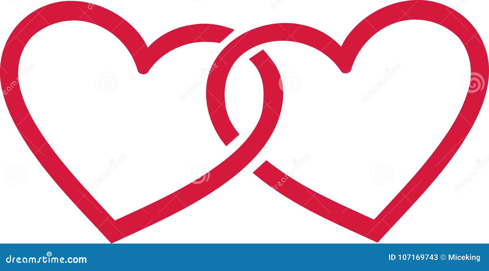 Two Connected Hearts Icon. Love Symbol. Heart Silhouette Vector