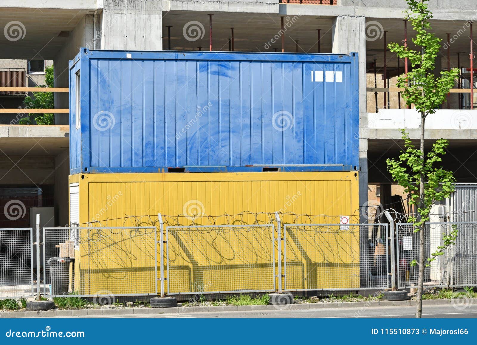 Two Containers at the Construction Site Stock Image Image of industry