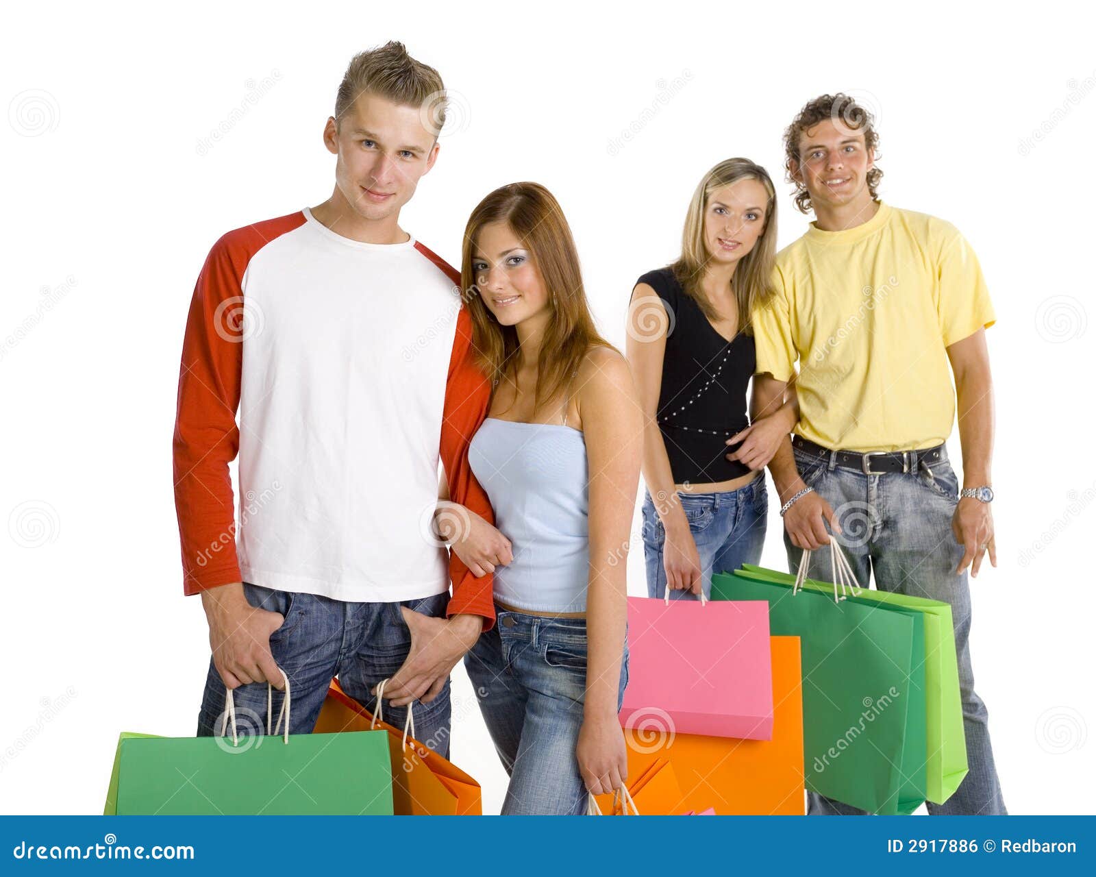 Two couples on shopping stock photo. Image of enjoy, background 2917886