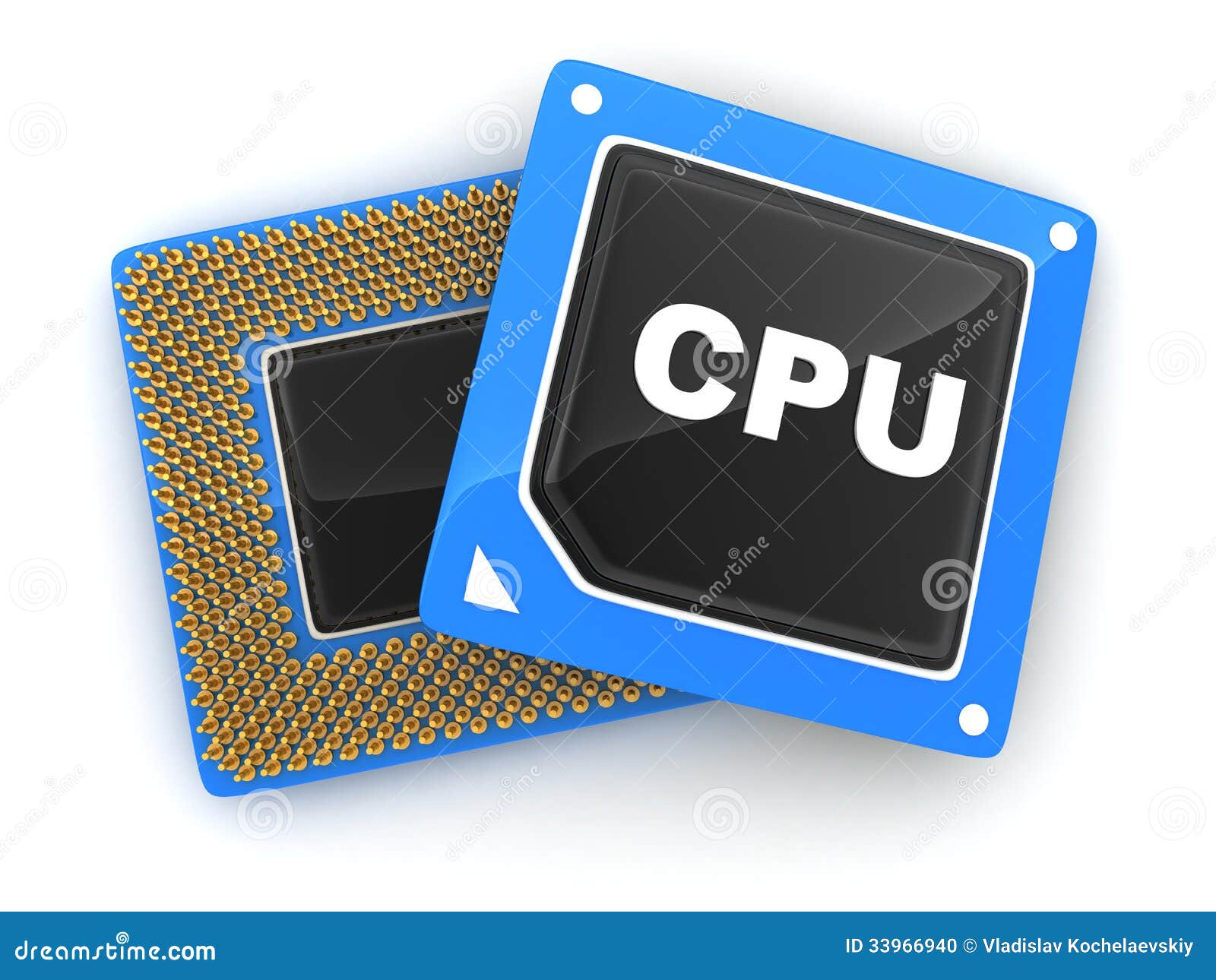 Two CPU stock illustration. Illustration of system, processor 33966940