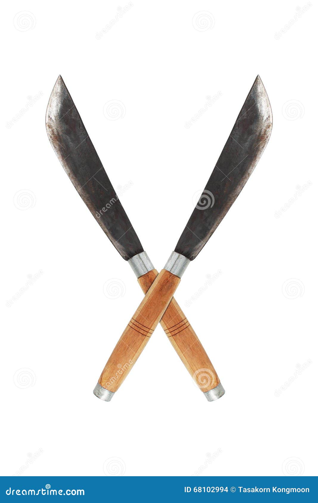 Two Crossed Knives Isolated on White Stock Photo Image of metal