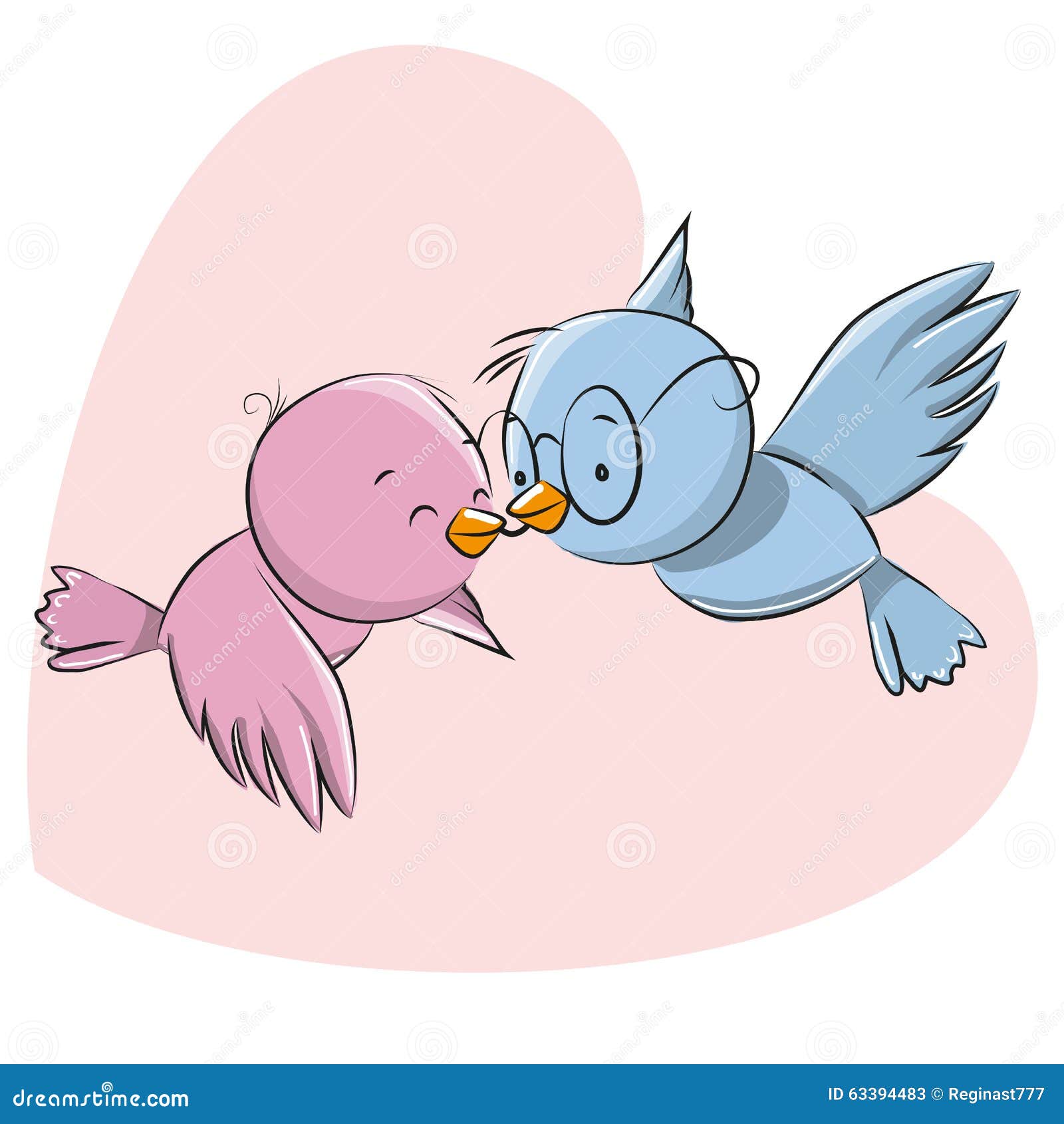 Two Cute Birds stock vector. Illustration of passion - 63394483