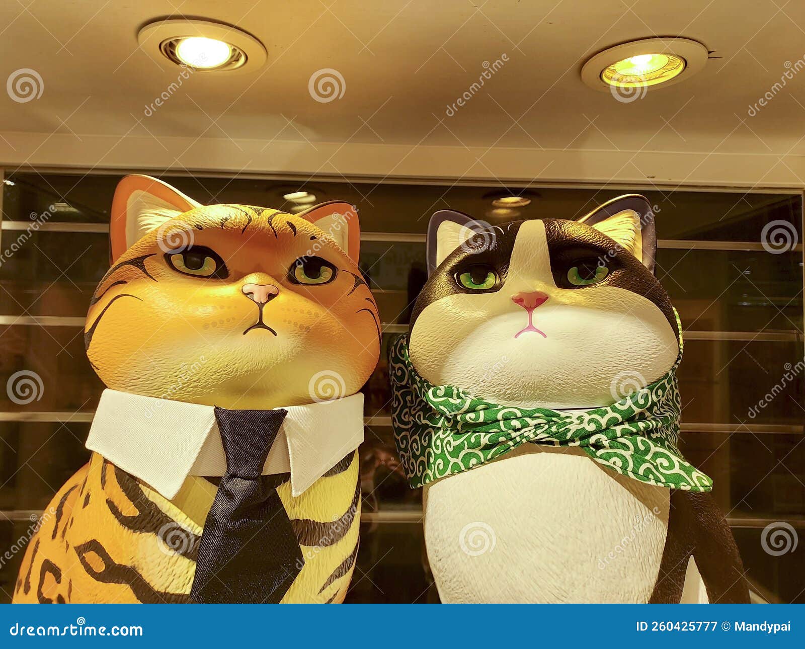 Two Cute Cat Dolls, a Tabby Cat and Tuxedo Cat. Editorial Photography ...