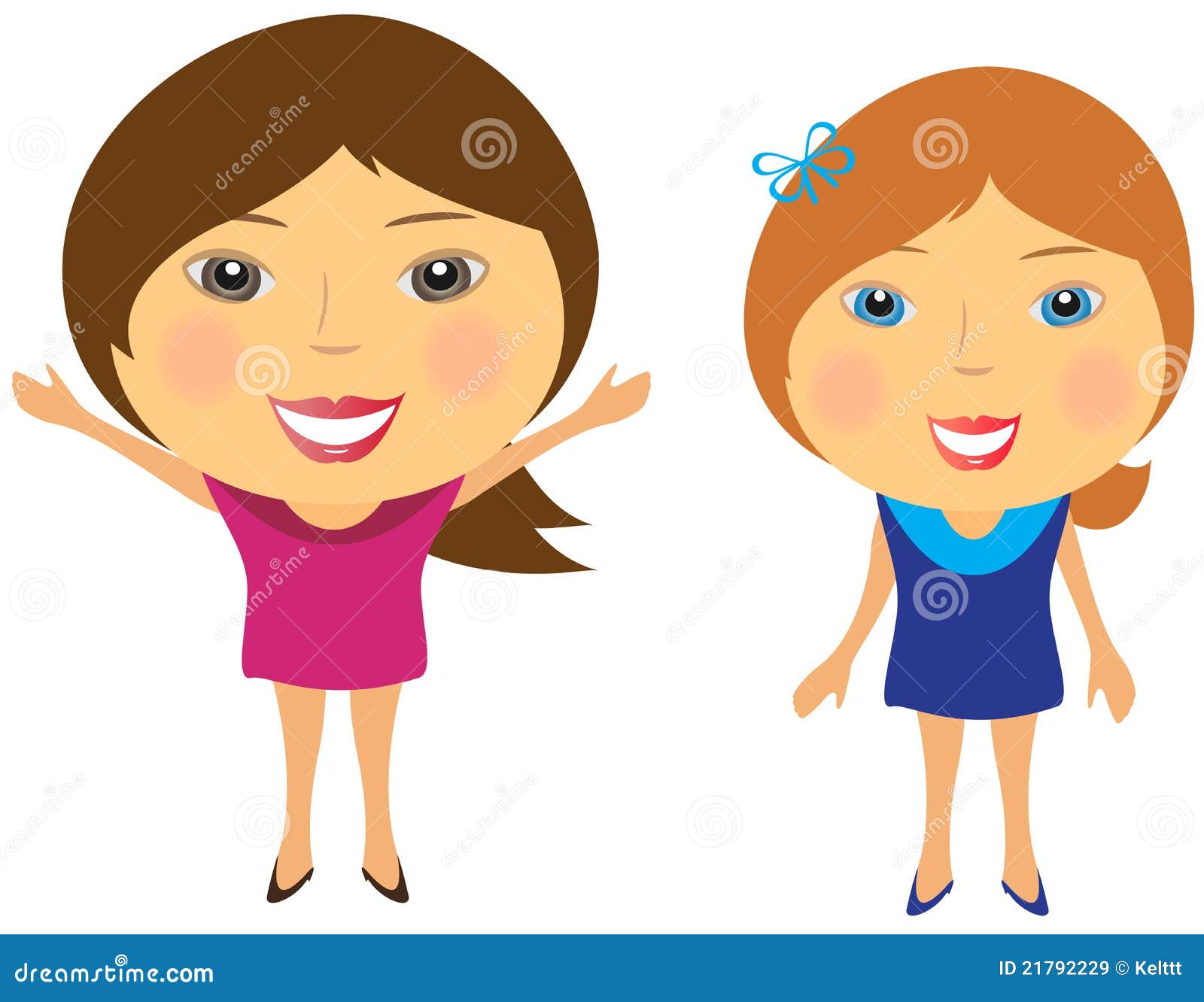 Two cute girl stock vector. Illustration of business 21792229
