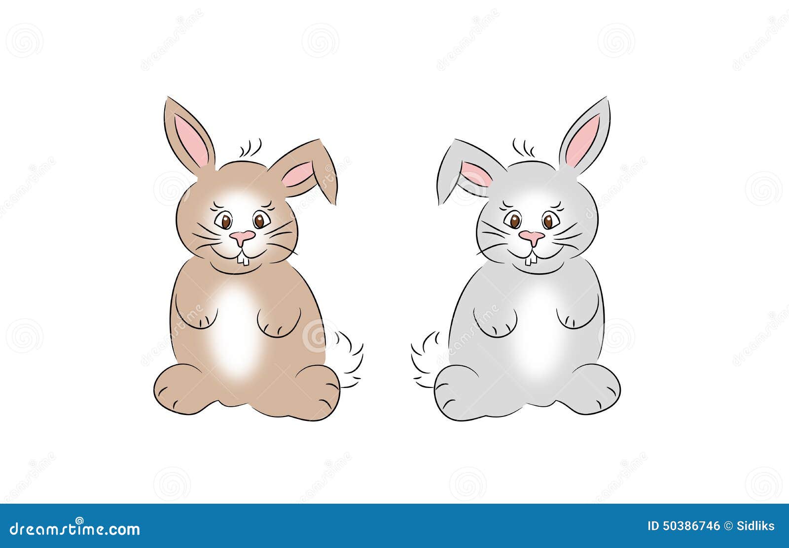 Two cute rabbits cartoon stock illustration. Illustration of couple - 50386746 Two cute rabbits cartoon stock illustration. Illustration of couple - 50386746