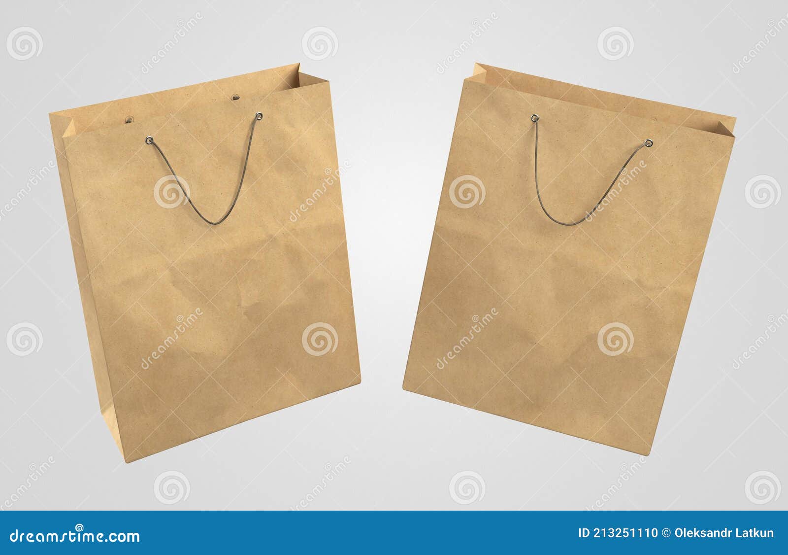 Two 3d Paper Shopping Bags. High Quality and Resolution Beautiful Stock ...