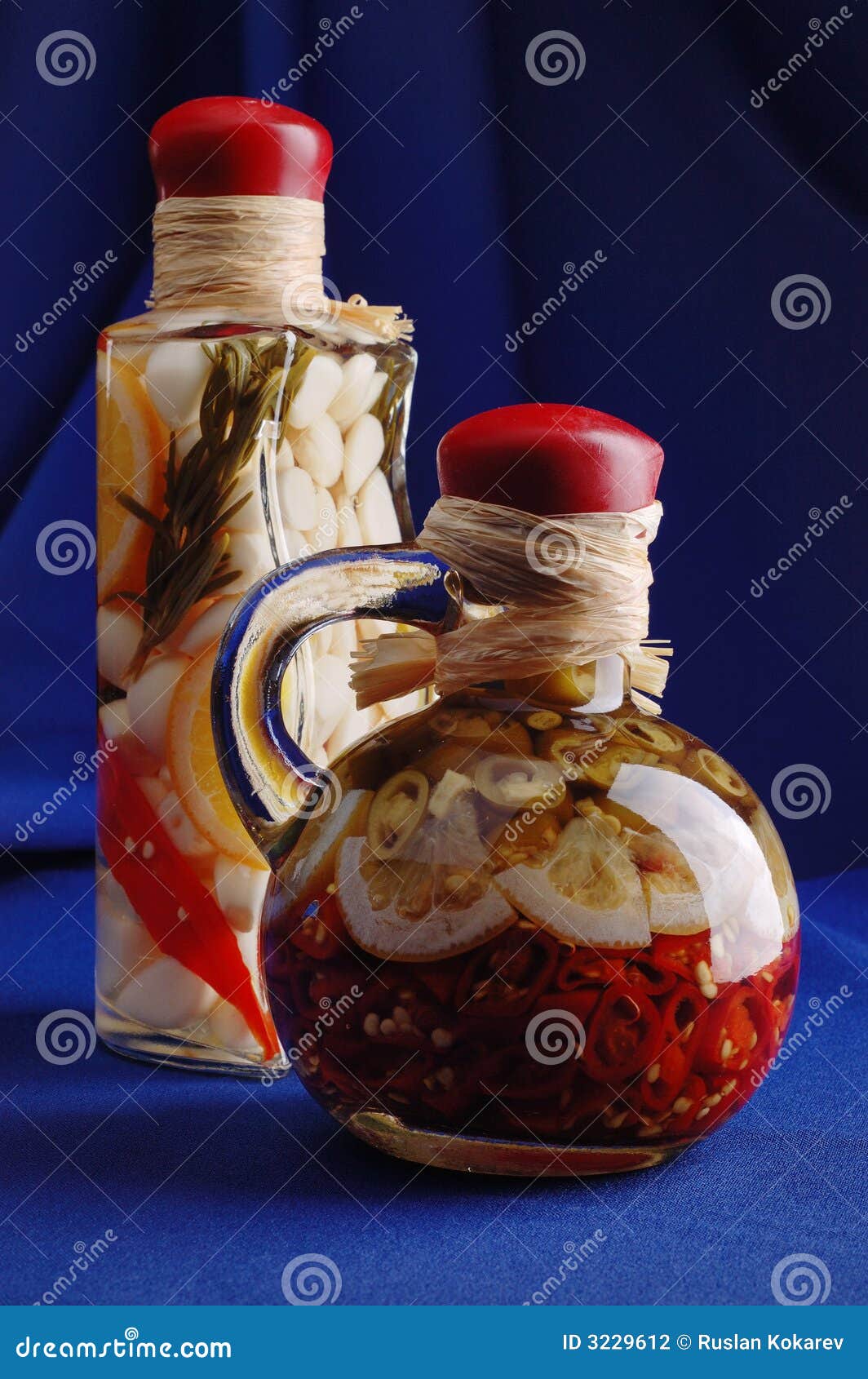 Two Decorative Glass Bottles Stock Photo Image Of Capsicum