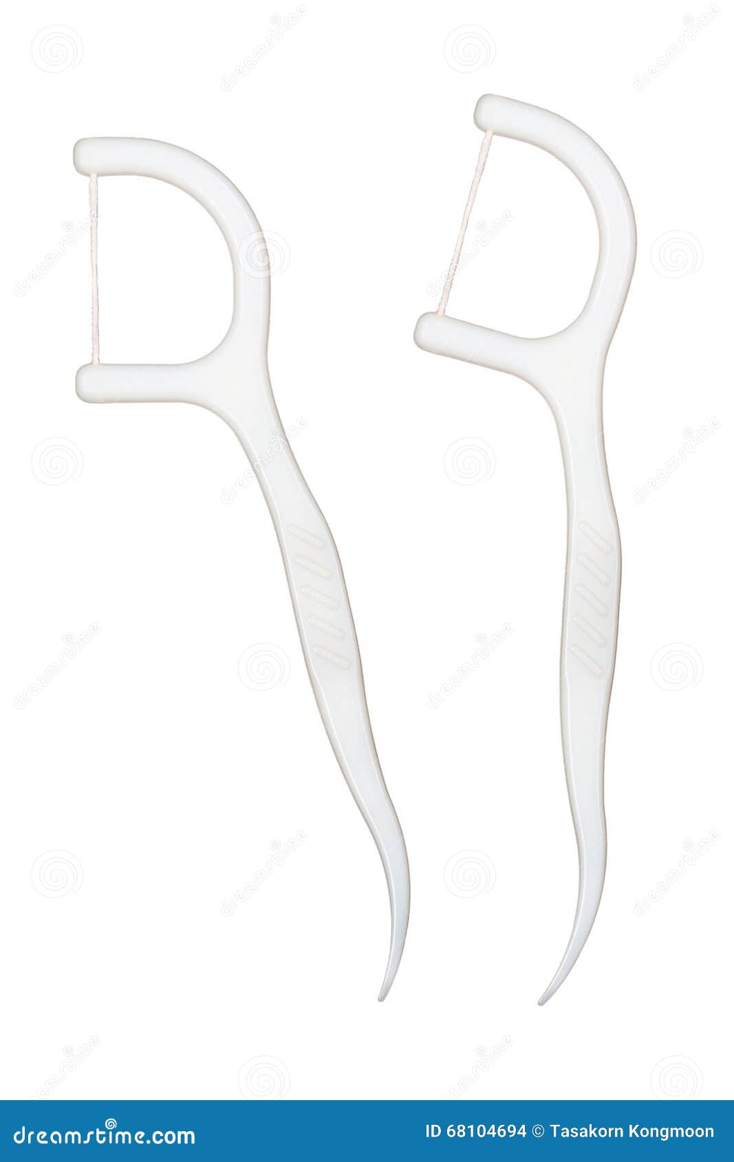 Two Dental Floss Sticks Isolated on White Stock Photo Image of