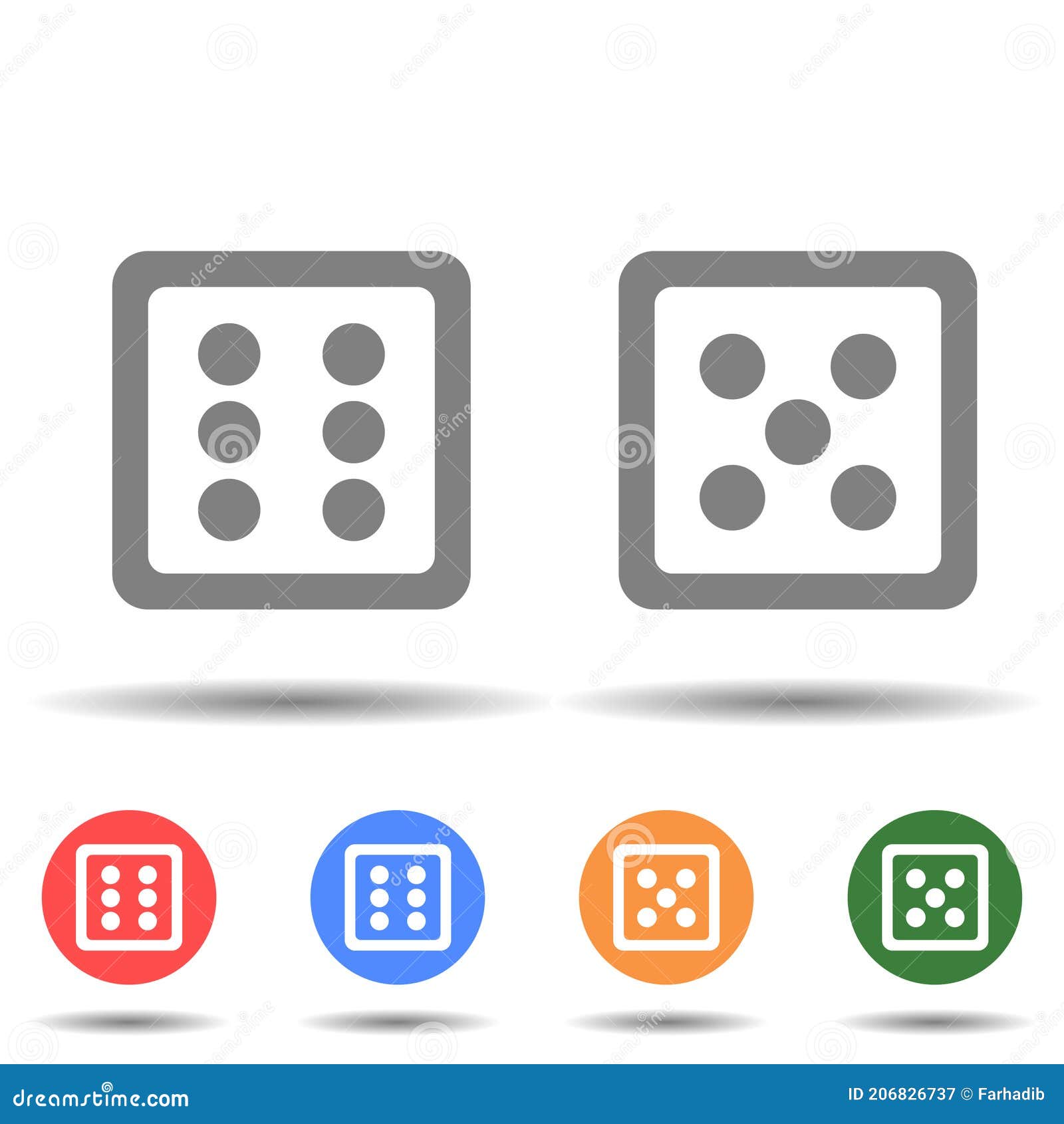 Two Dice Icon Vector Isolated Stock Vector Illustration of vector