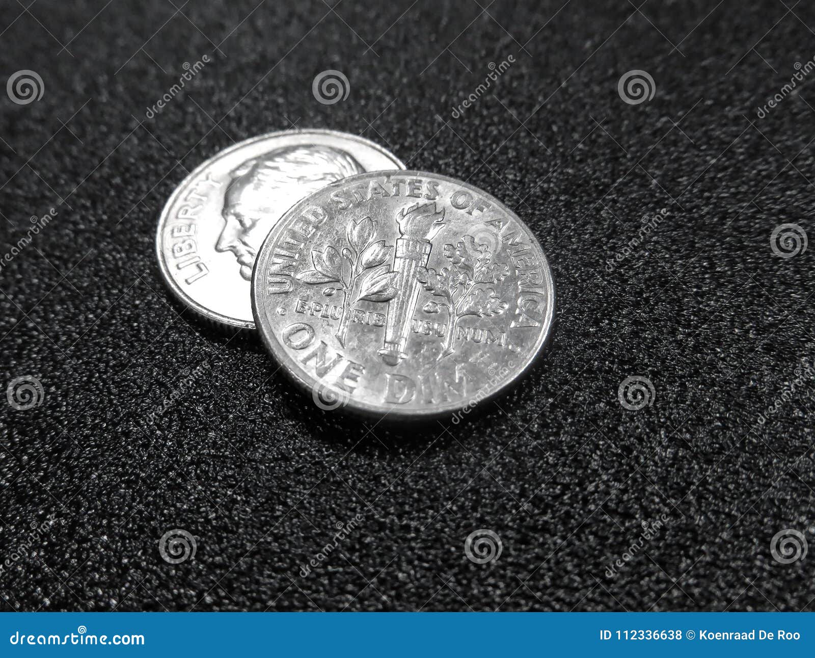Two Dimes on Black stock photo. Image of textured, loosely 112336638