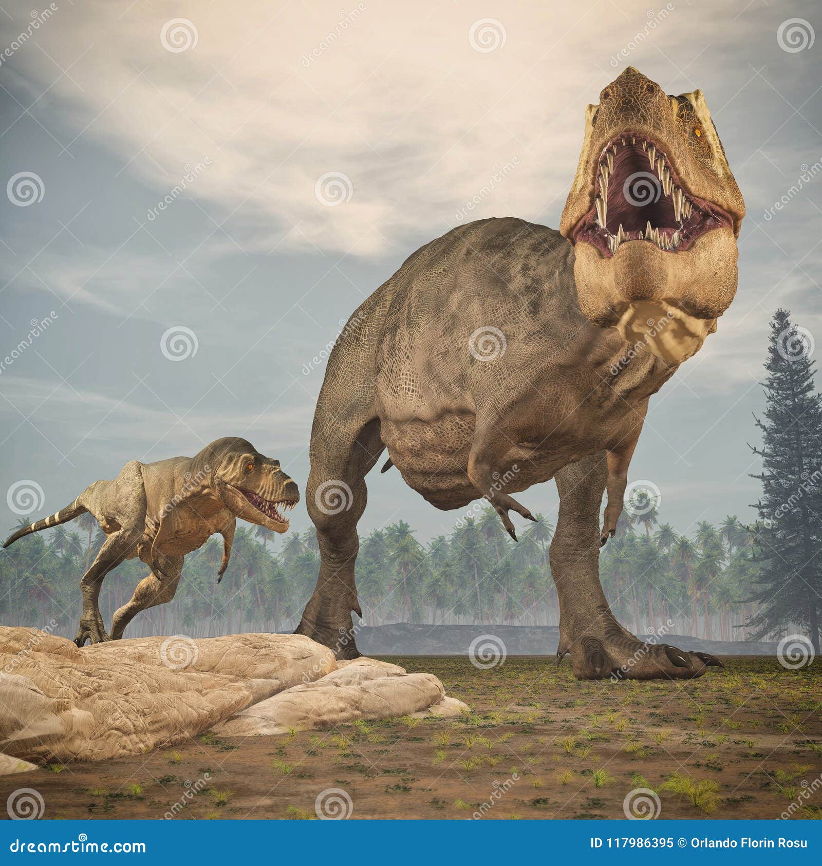 T-Rex Dinosaur, Tyrannosaurus Rex Reptile Running, Prehistoric Jurassic  Animal Isolated on White Background, 3D Rendering Stock Illustration -  Illustration of ancient, dinosaurus: 143823981