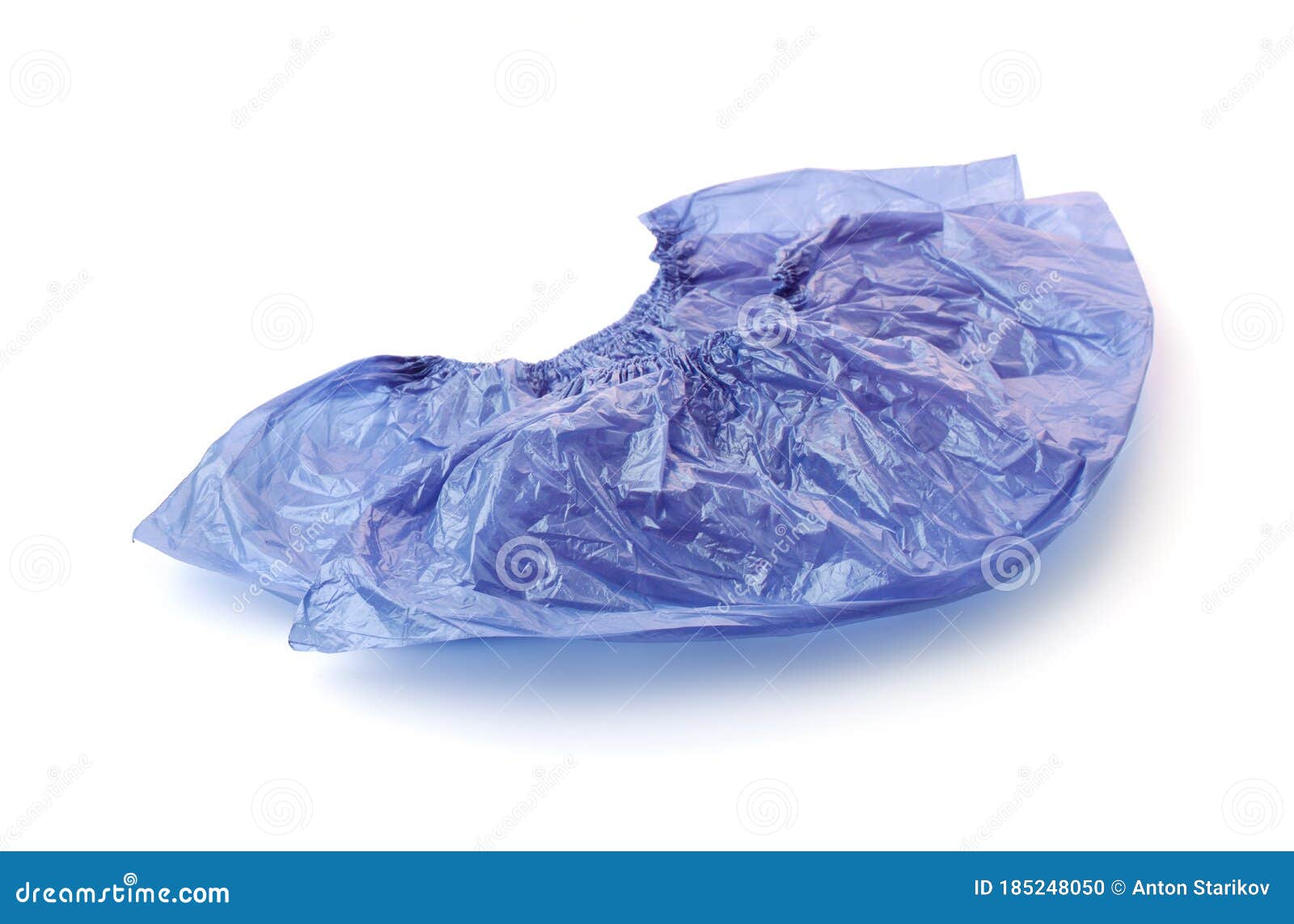 blue plastic shoe covers