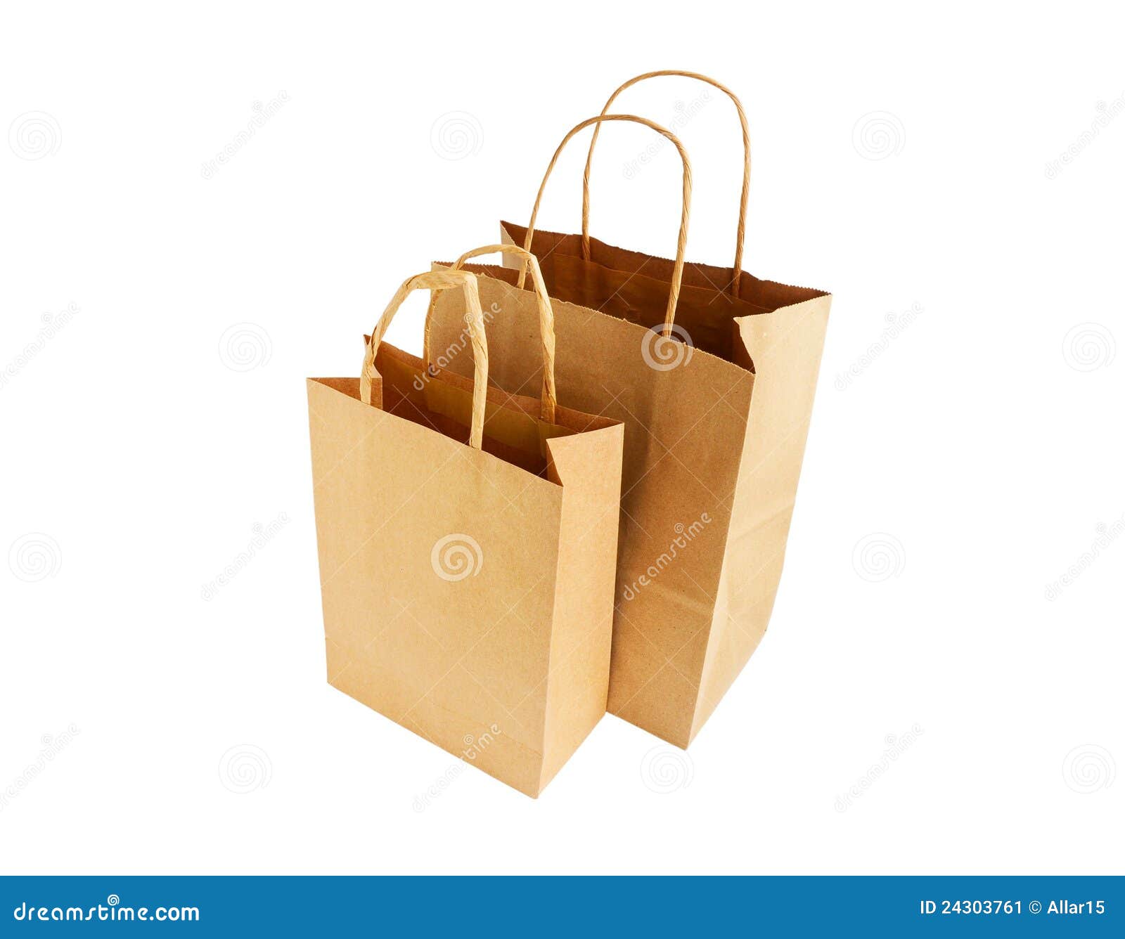 Two Disposable Shopping Bags Stock Image Image of friendly, brown