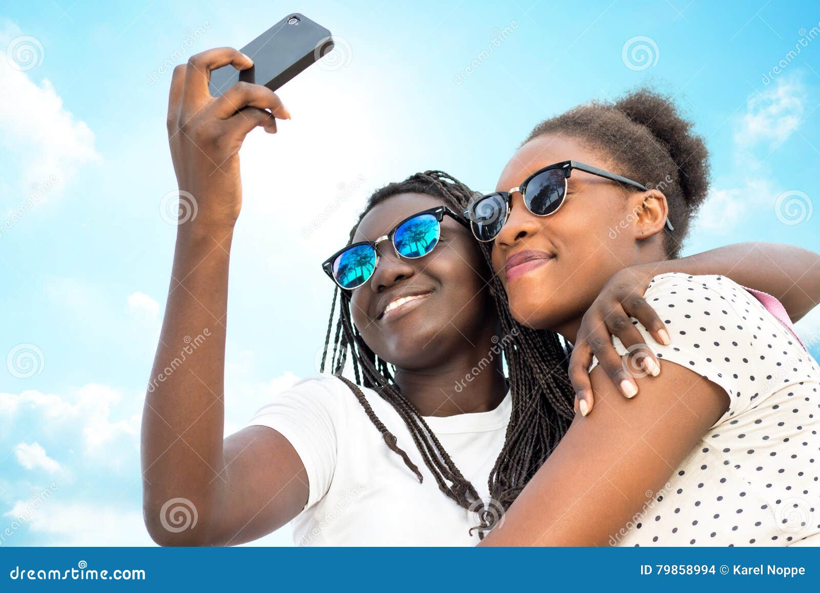 Teen Girls With Glasses Selfie