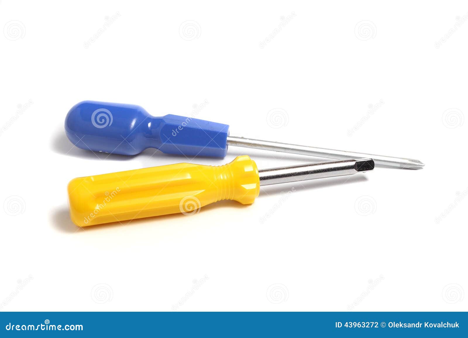 Two diverse screwdriver stock photo. Image of yellow 43963272