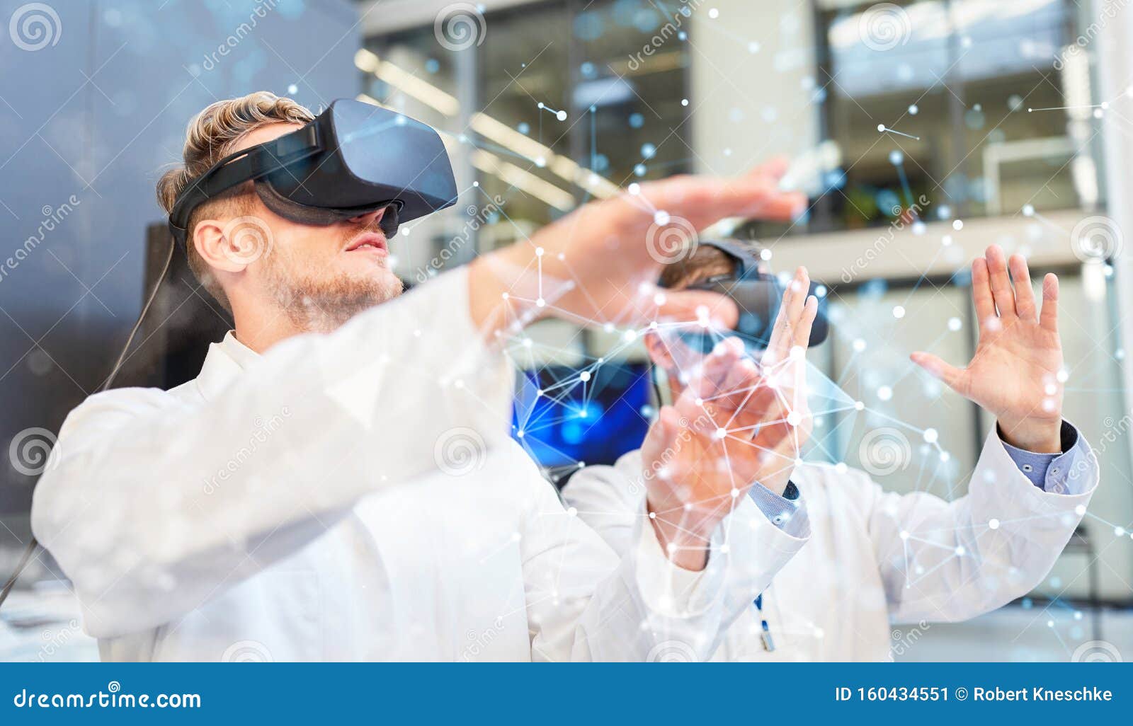 Two Doctors with Virtual Reality Glasses in Training Stock Image Image of clinic, radiologist