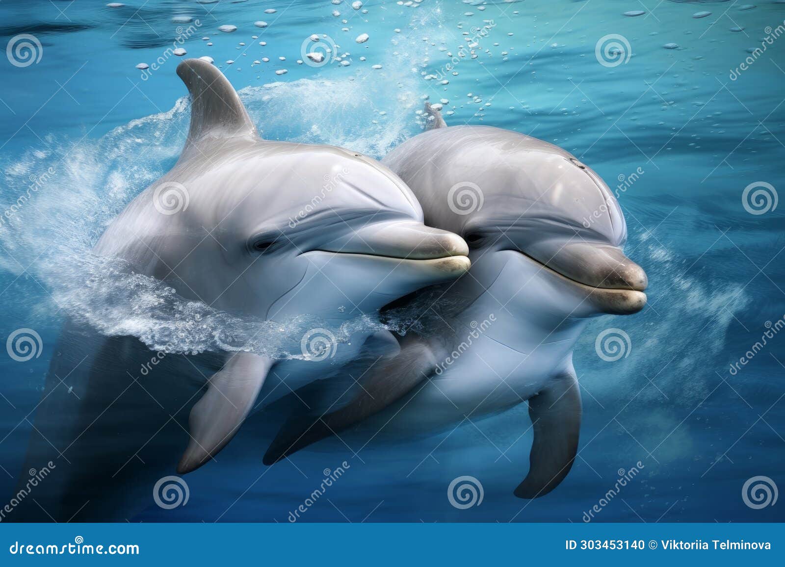 Two Dolphins in Love in the Sea Stock Photo - Image of mammal, aquatic:  303453140, image size:1600x1156