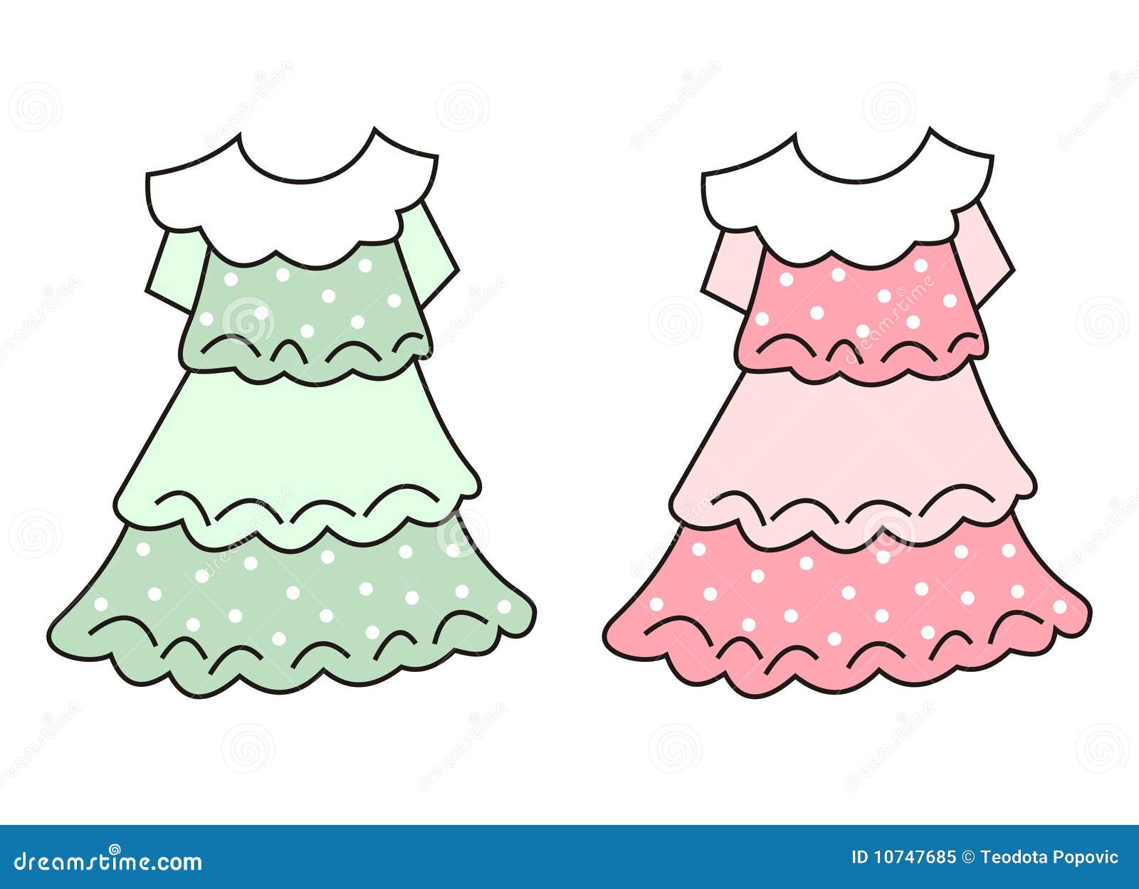 Two dresses stock vector. Illustration of tailored, graphic - 10747685