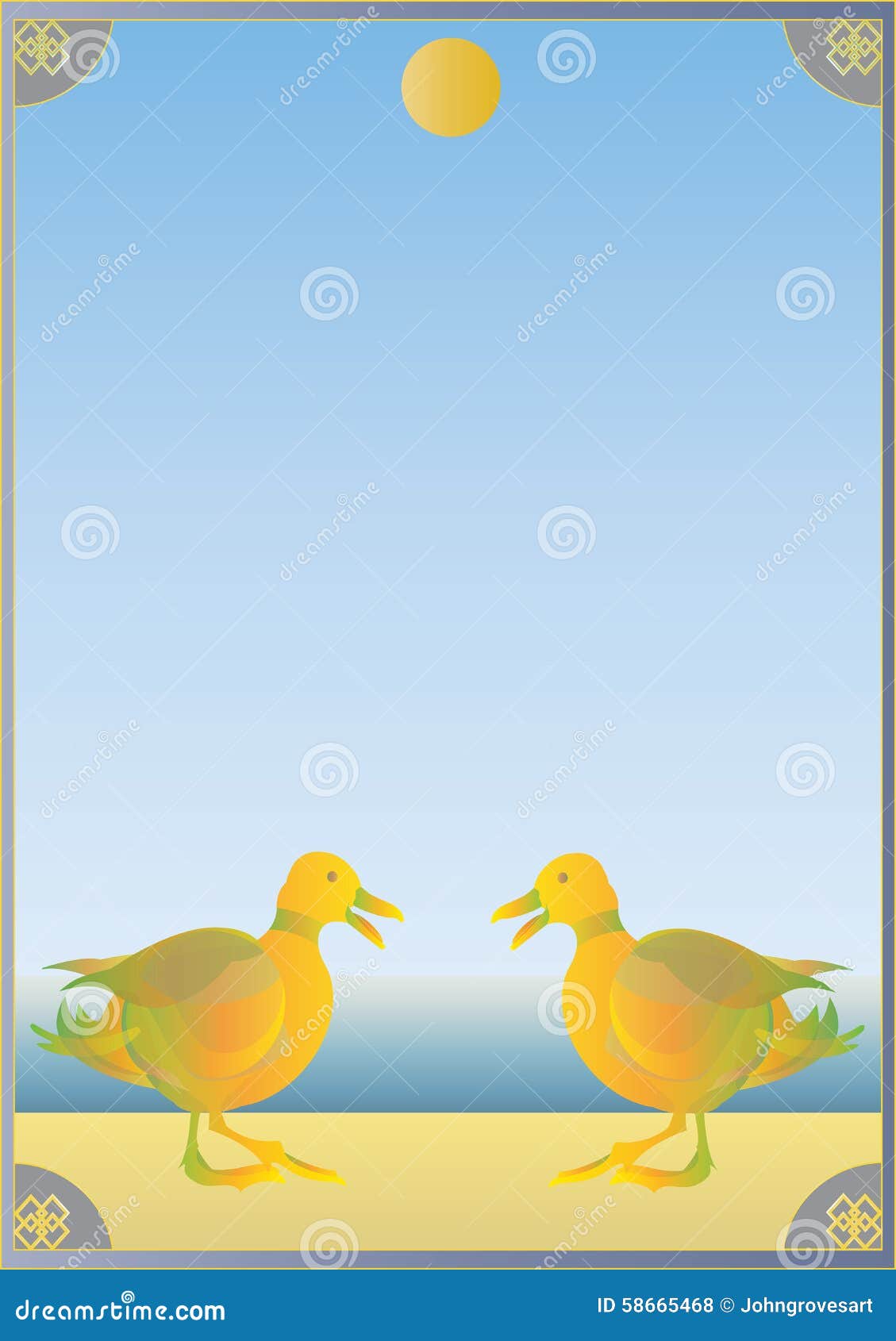 Two Ducks in the Sun stock vector. Illustration of sunshine 58665468