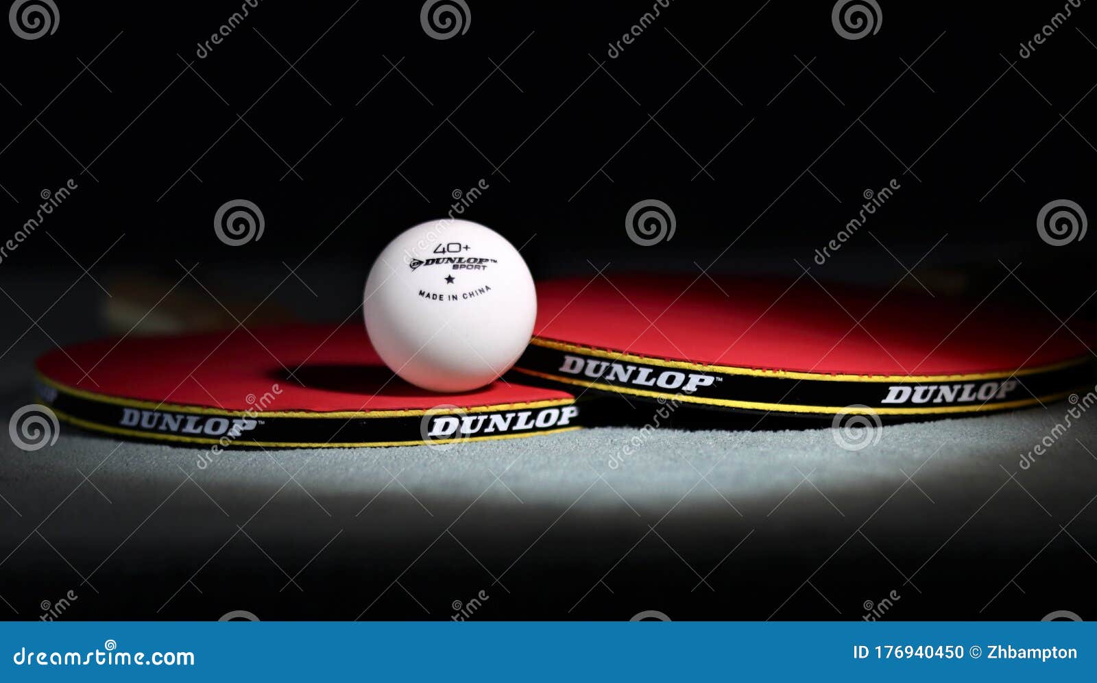 Two Dunlop Table Tennis Bats and Ball Editorial Image Image of ping