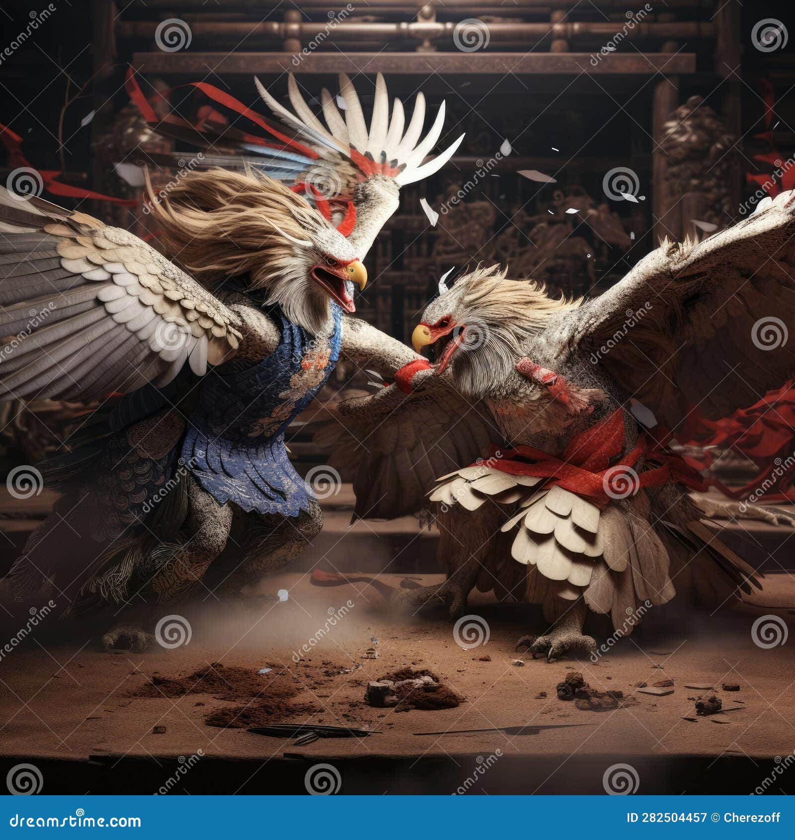 Two Eagles Fight Each Other Stock Illustration Illustration of