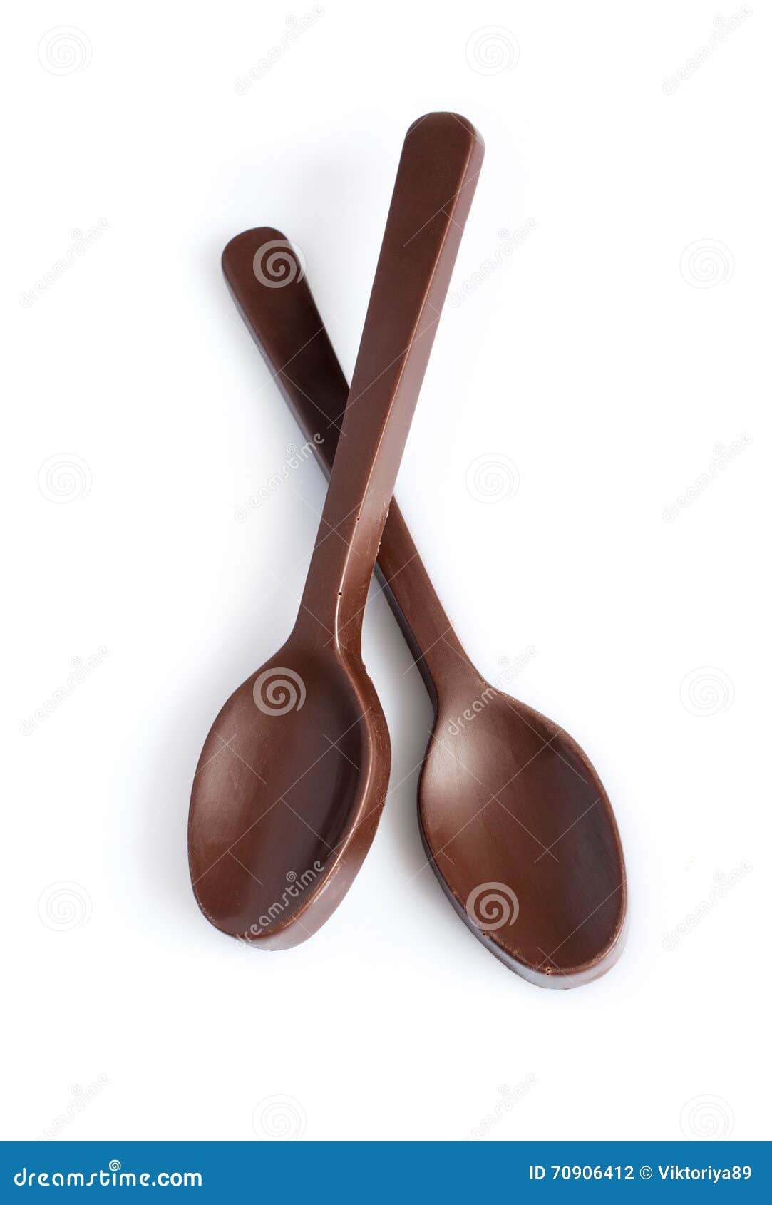 Two edible chocolate spoon stock photo. Image of chocolate 70906412