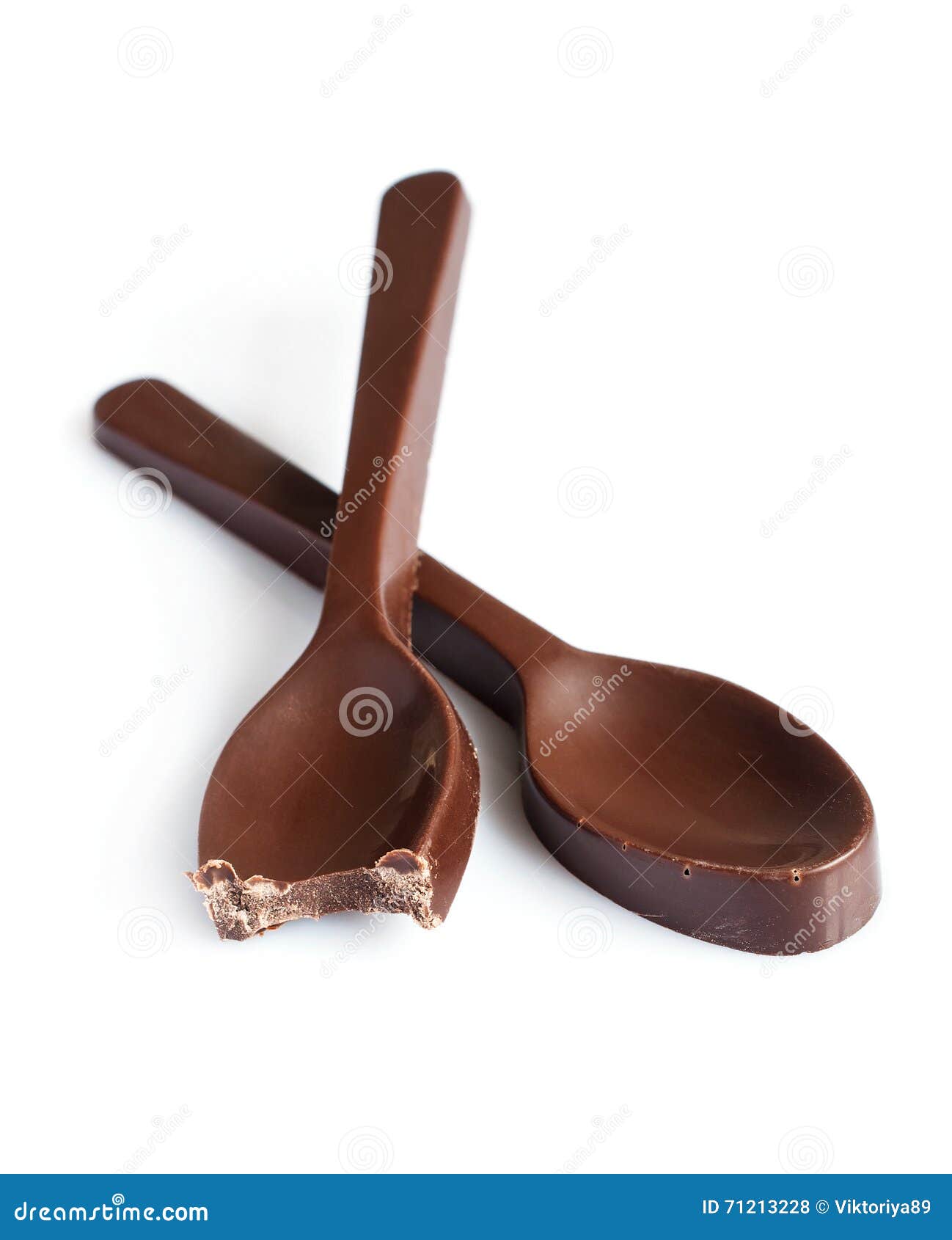 Two edible chocolate spoon stock photo. Image of dessert 71213228