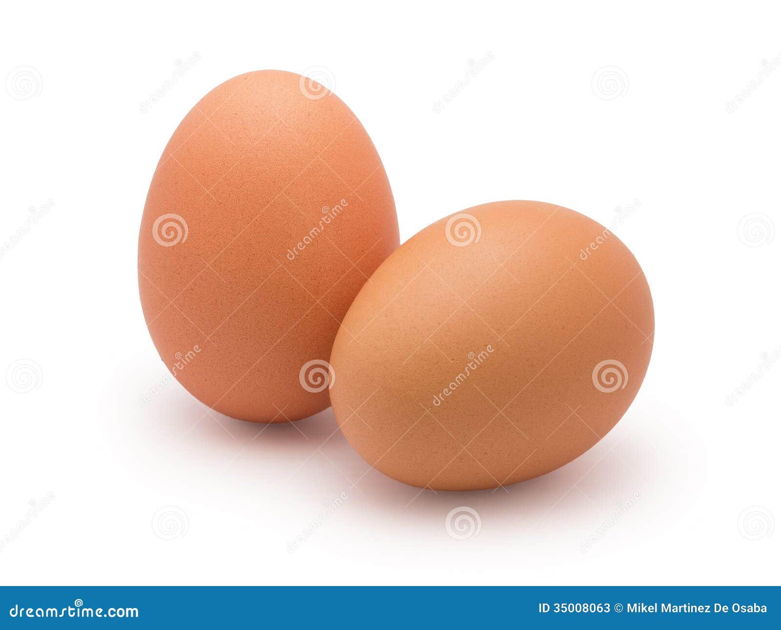 two eggs  on white