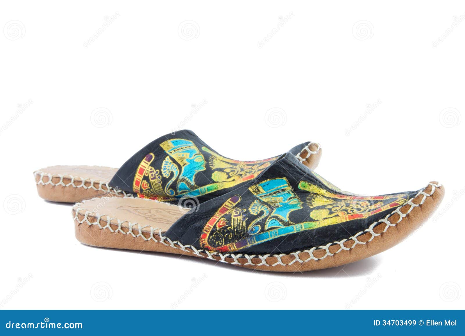 Two Egyptian slippers stock image. Image of shoes, traveling 34703499