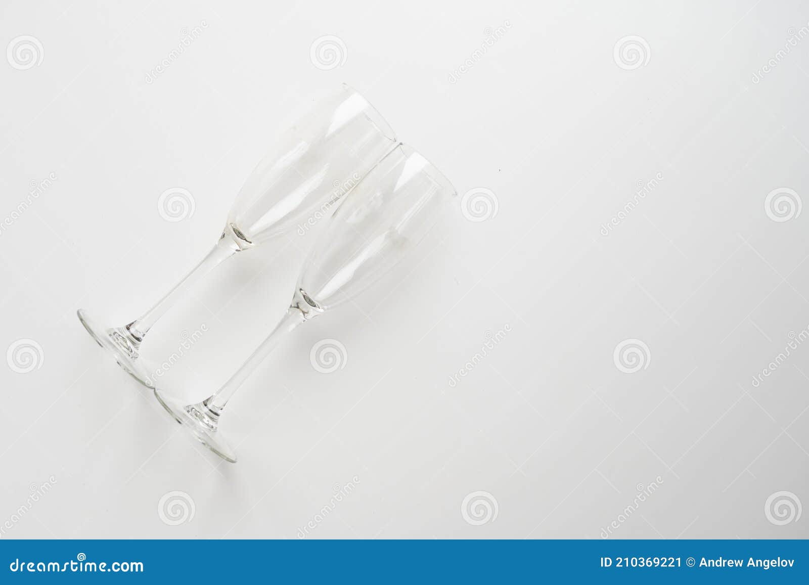 Two Elegant Champagne Glasses on White Background Stock Image Image