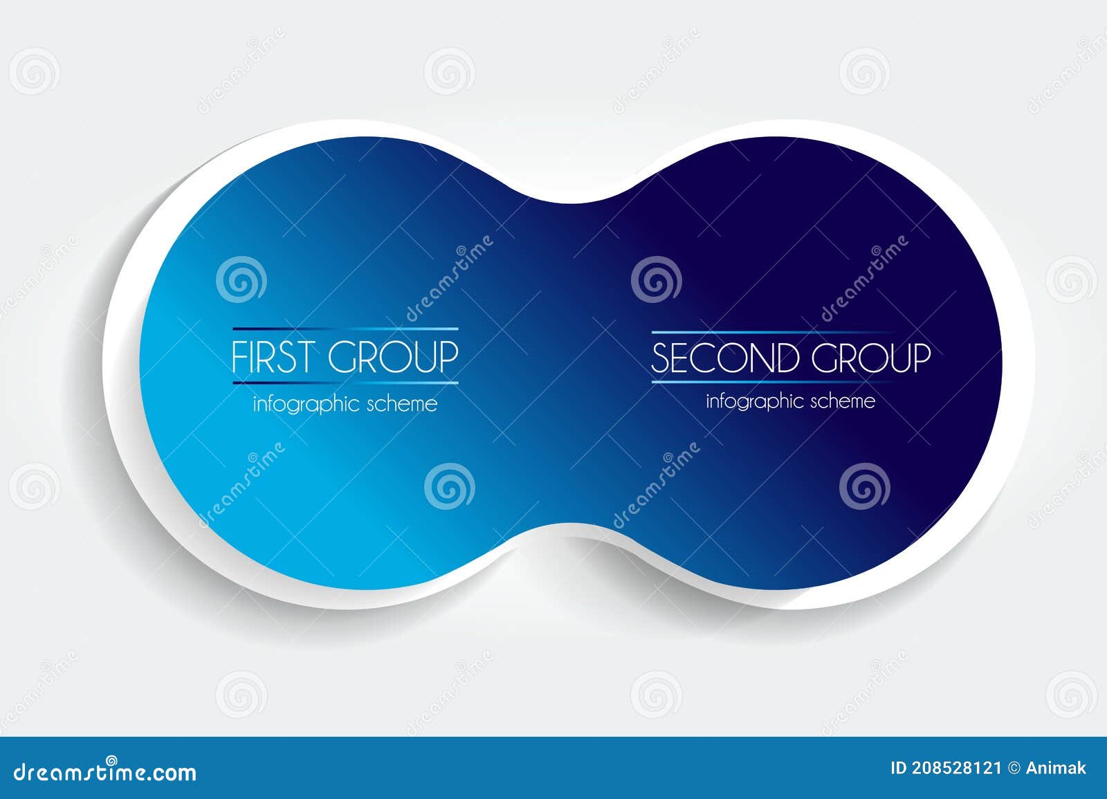 Two Elements Scheme Diagram Infographic Template Stock Vector Illustration Of Parts Information