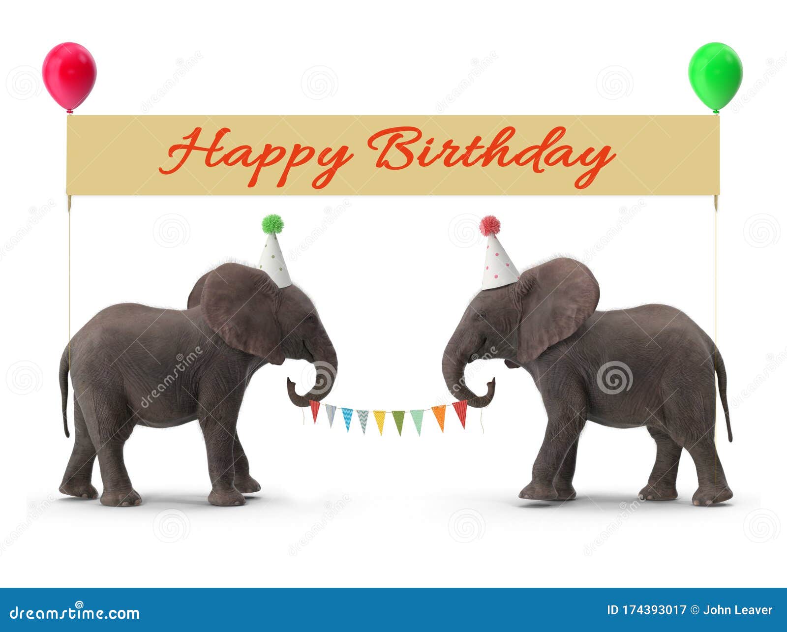 Elephant in Hats and Happy Birthday Sign Stock Image - Image of invitation, daytime: 174393017 Elephant in Hats and Happy Birthday Sign Stock Image - Image of invitation, daytime: 174393017