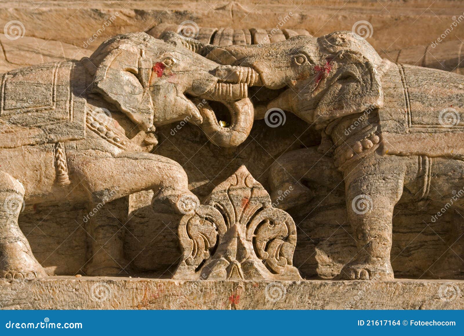 Two Elephants on the Hindu Temple Wall Stock Photo Image of wall