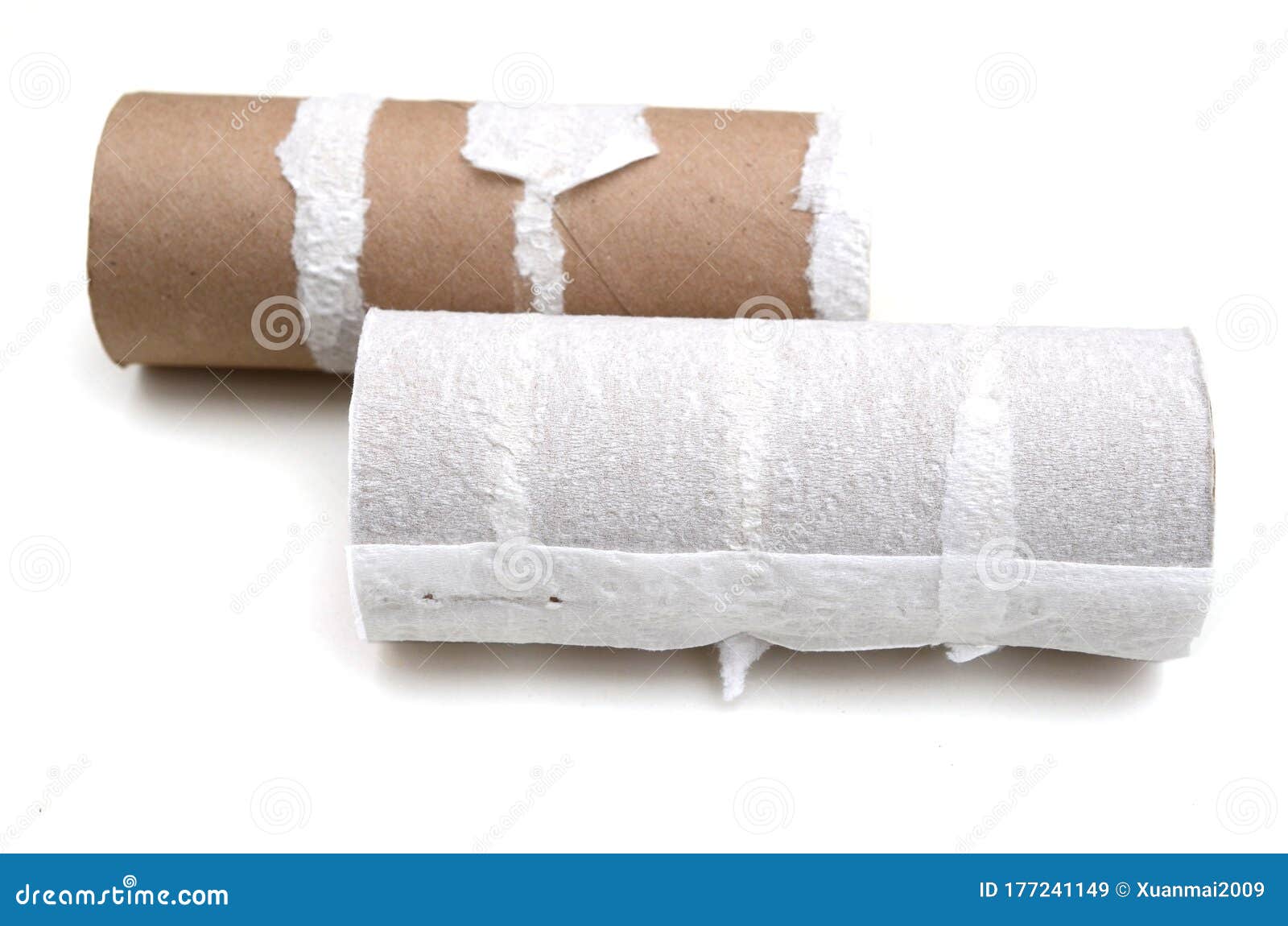 two emptiness toilet paper rolls