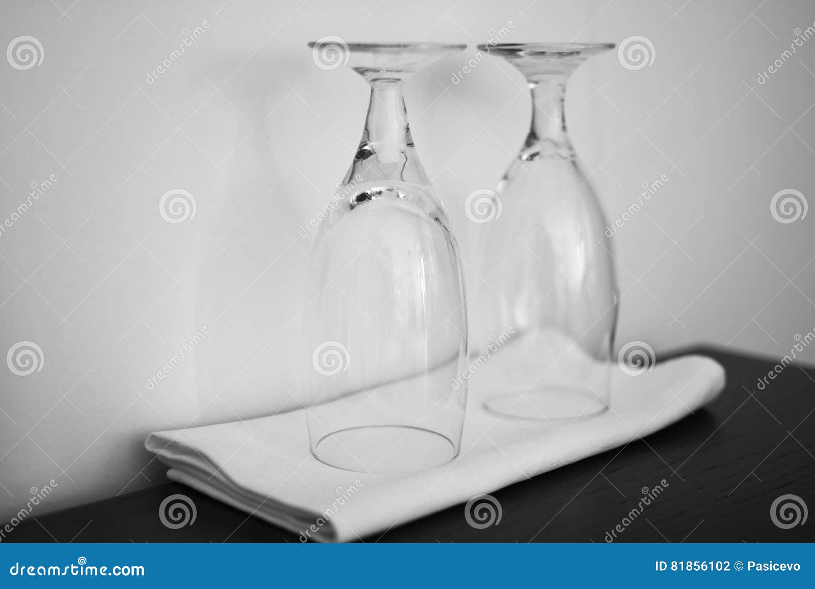 Two Empty Glasses, Turned Upside Down Stock Photo Image of background