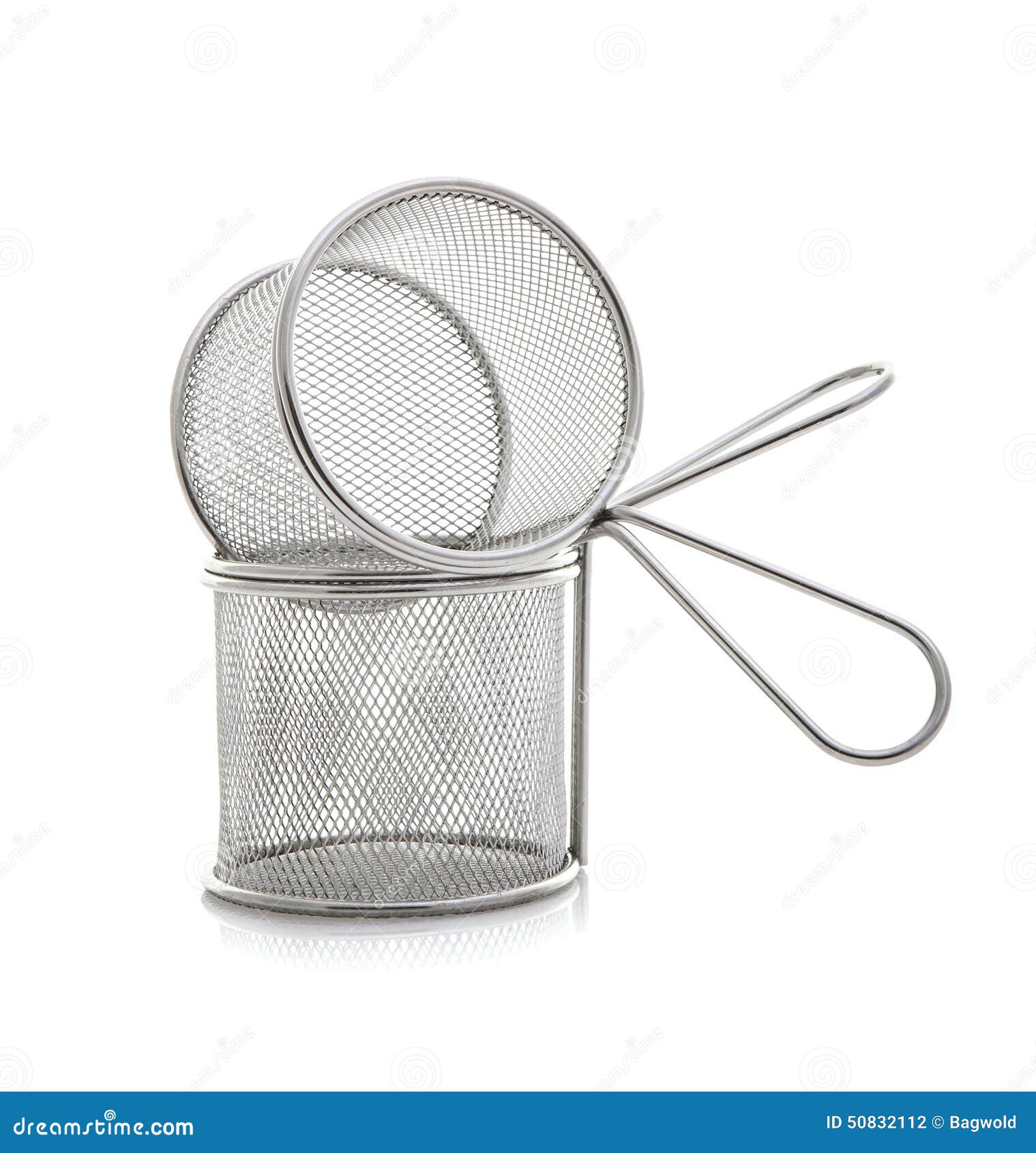 Two Empty Wire Chip Baskets Stock Photo Image of empty, steel 50832112