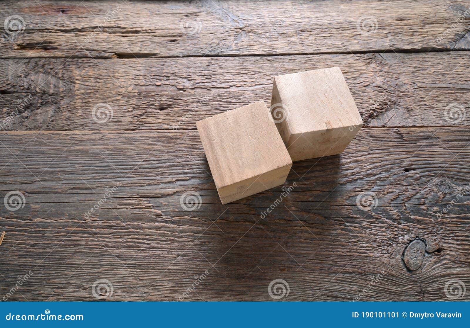 Download Two Empty Wooden Cubes Mockup For Your Signs. Stock Image ...