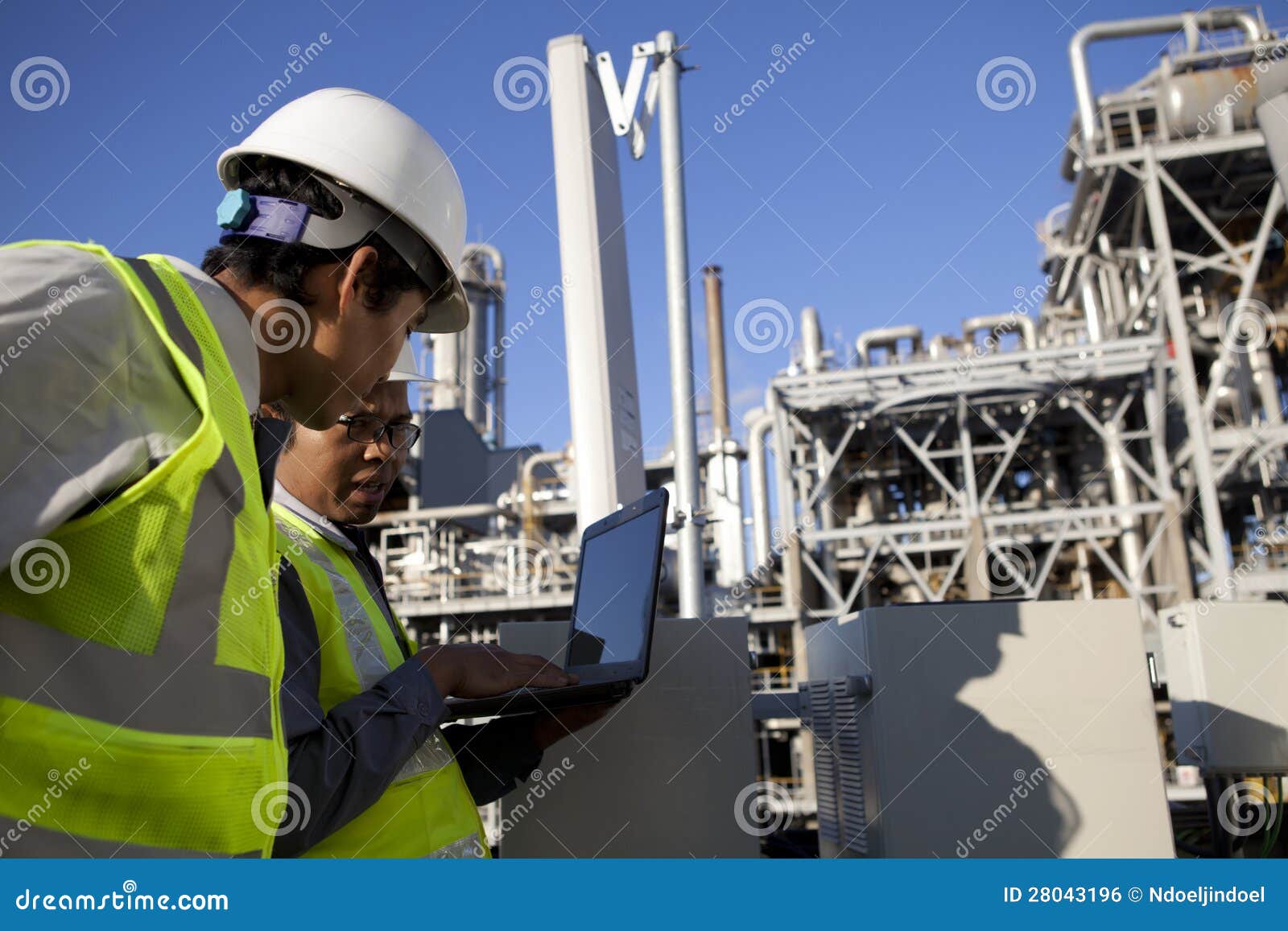 Two Engineer Power Energy on Locations Stock Photo Image of industrial, control 28043196