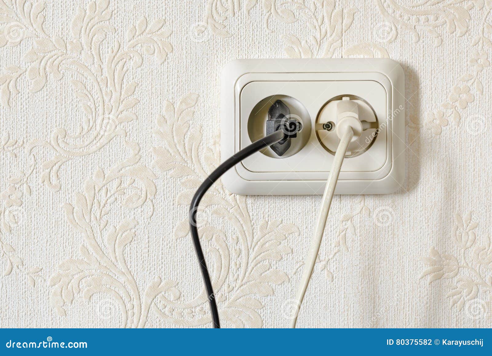 Two European Plugs stock photo. Image of european, white 80375582