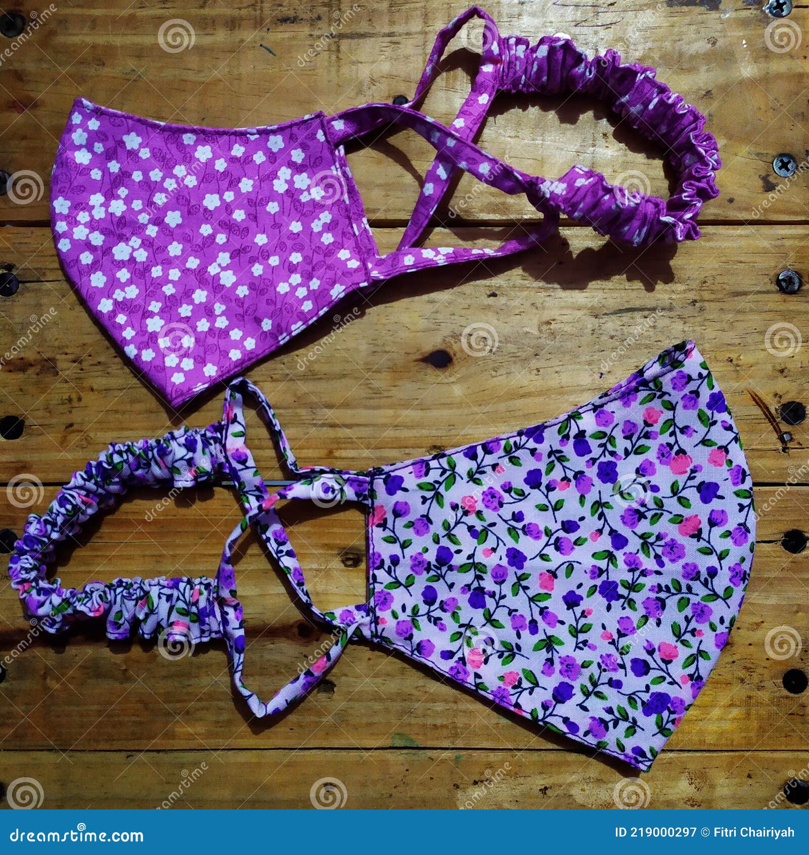 Two Face Masks with Floral Patterns Stock Image Image of patterns