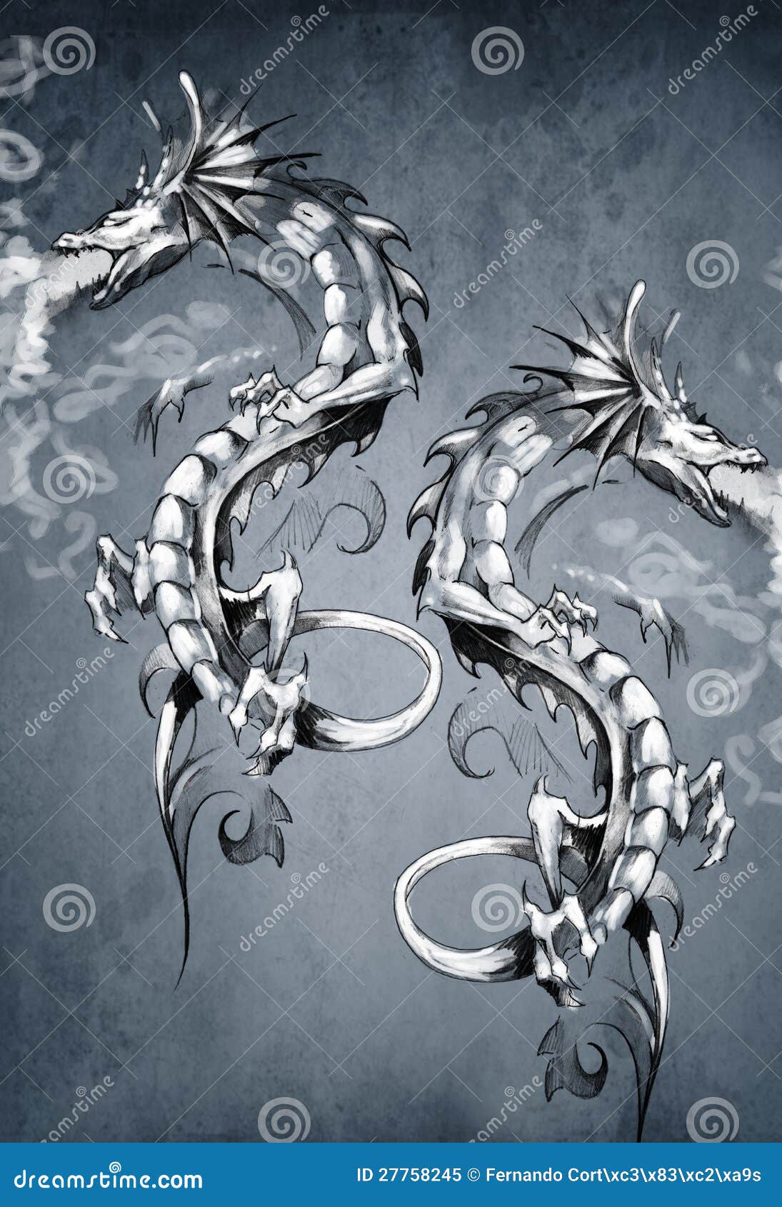 Free double headed dragon tattoo Vector Images | FreeImages
