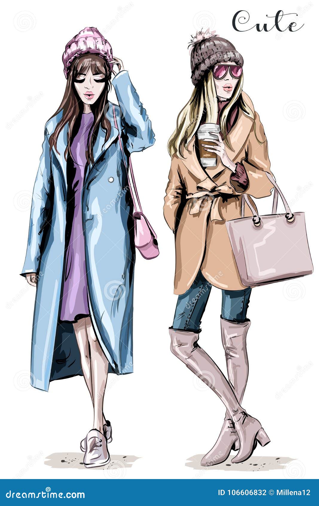 Winter woman clothes Royalty Free Vector Image