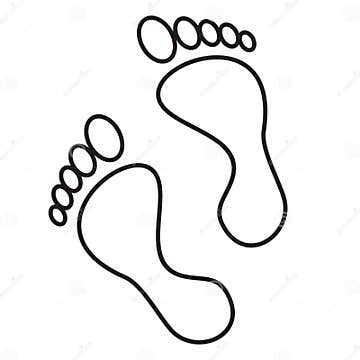 Two Feet, Contour Drawing, Vector Icon Stock Vector - Illustration of ...