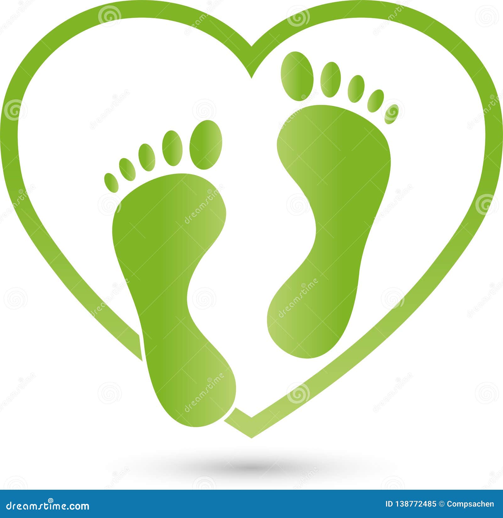 two feet and heart, two feet, foot care and podiatry logo