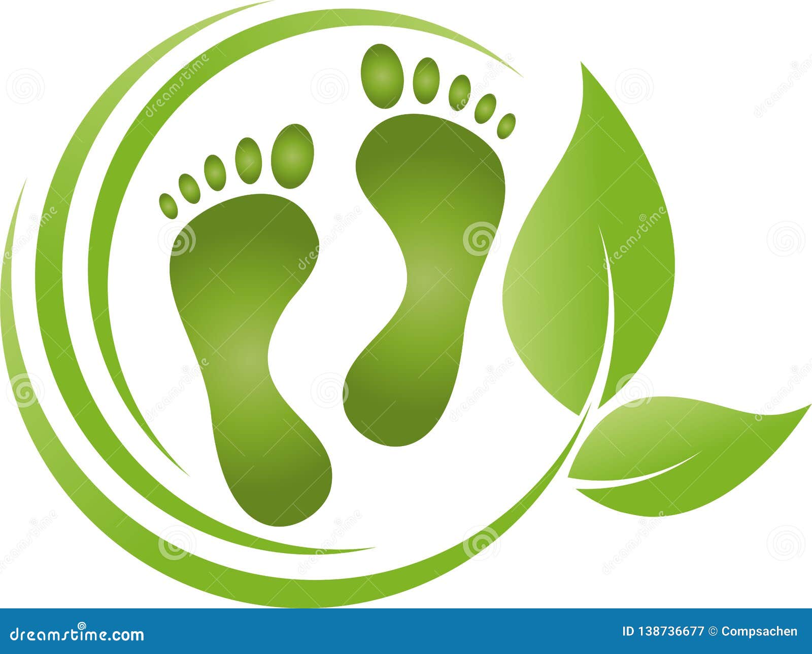 two feet and leaves, foot care and podiatry logo
