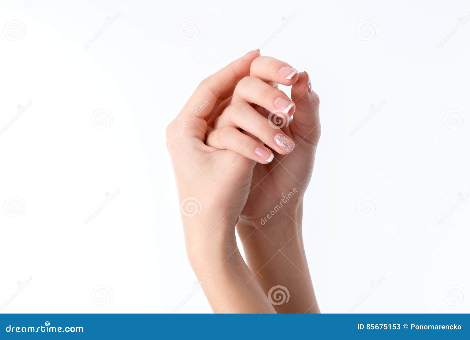Two Female Hands with Crossed Palms Closeup Stock Image Image of