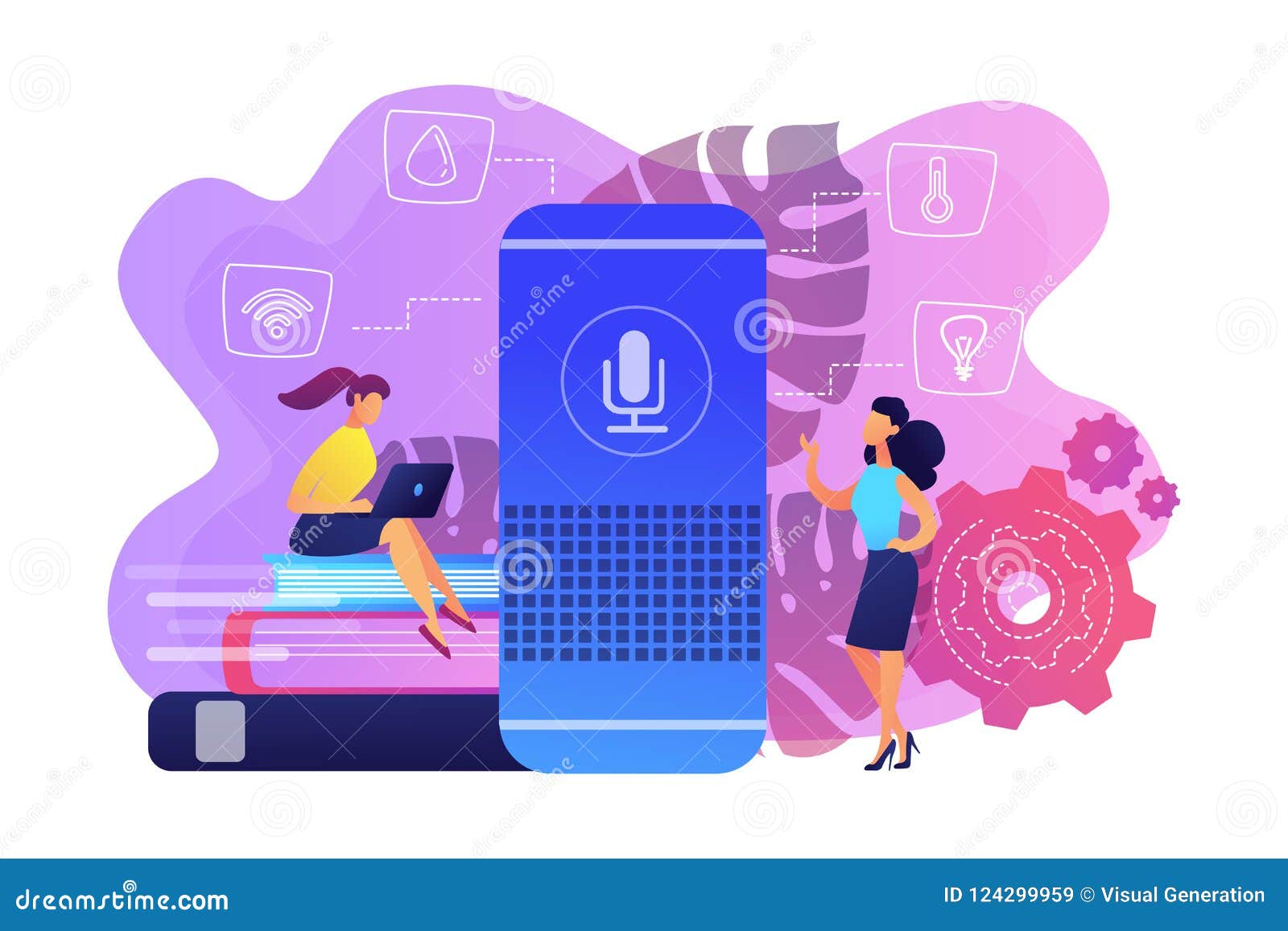 Download Smart Home Hub And Home Assistant Concept Vector ...