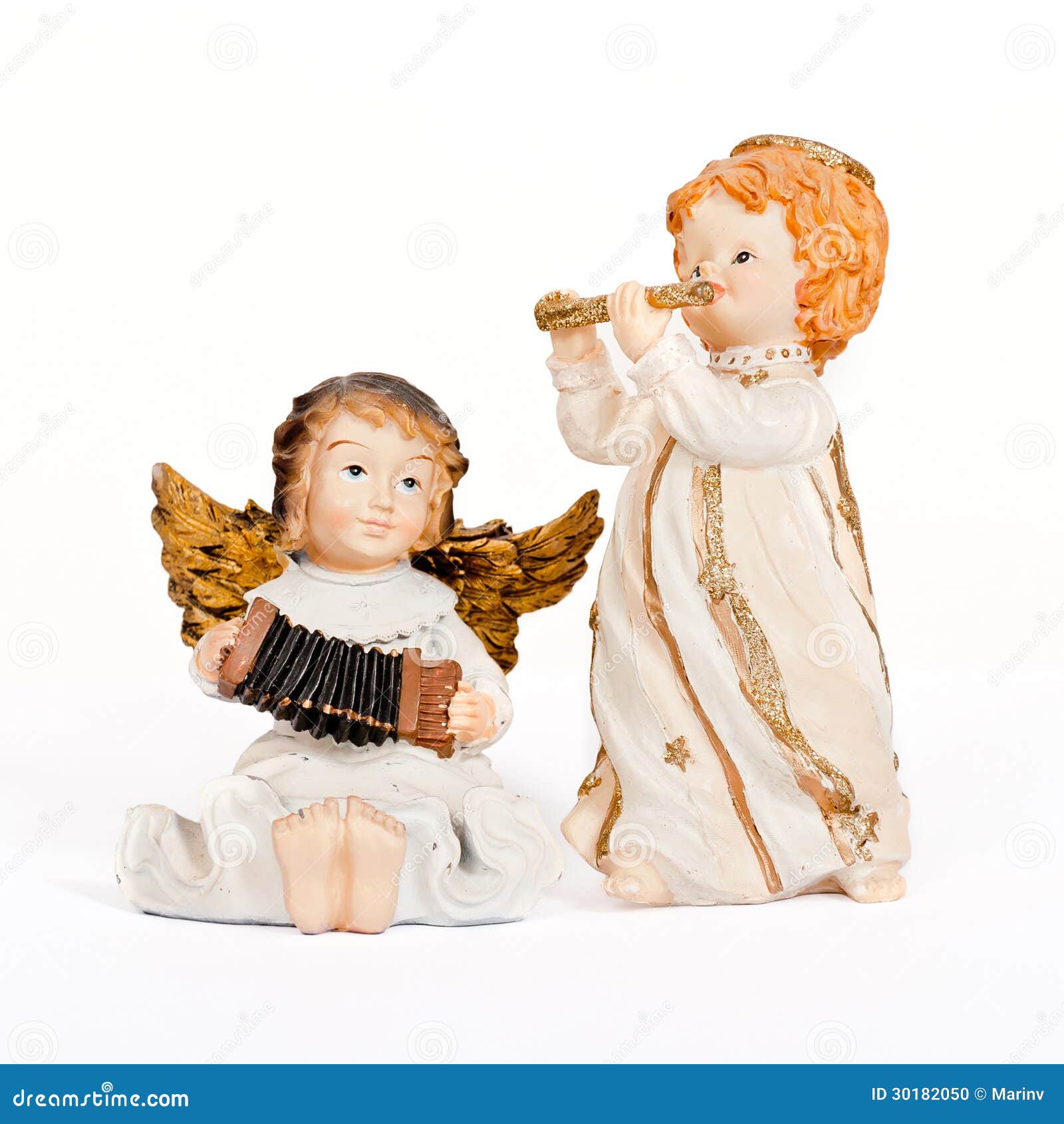 Angelic Figurines Playing Music Stock Photo Image of beautiful, cute