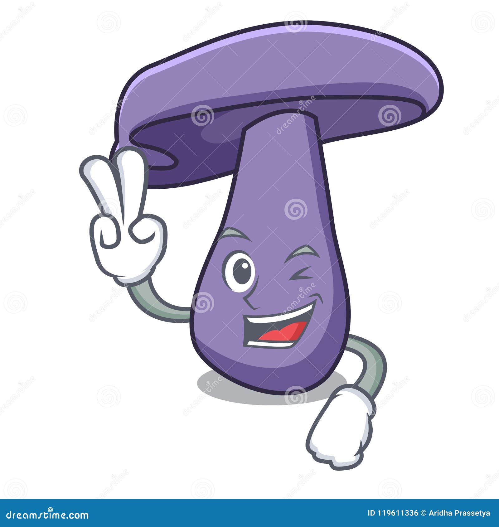 two finger blewit mushroom character cartoon
